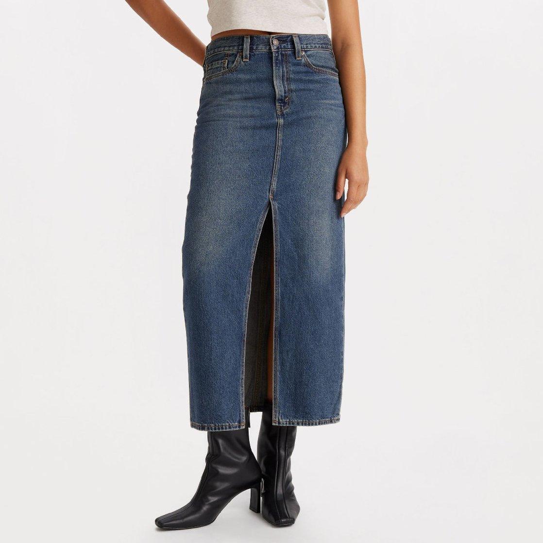 Saluta con una mano - Levis - Women's Ankle Column Denim Skirt - 2