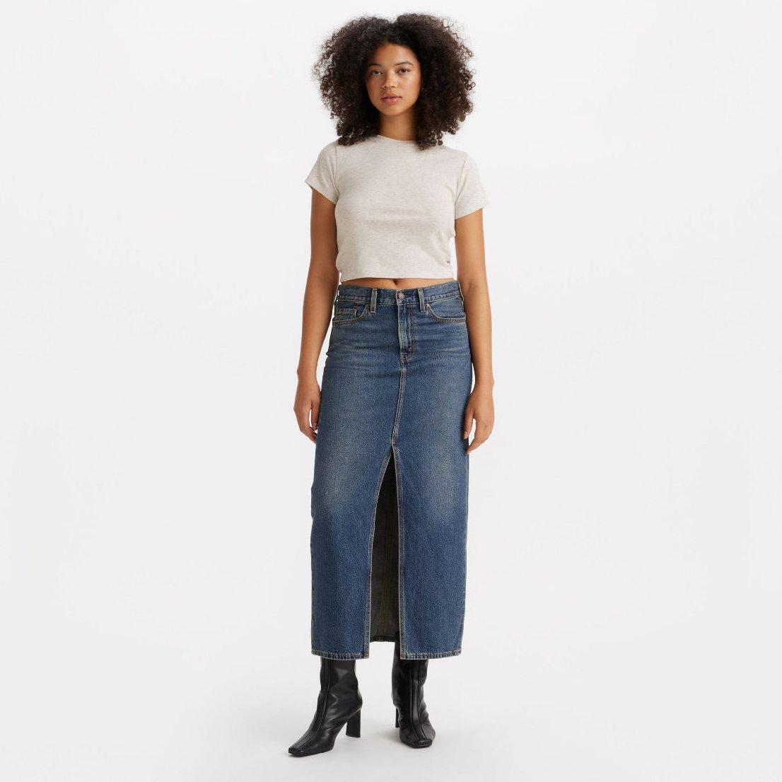 Saluta con una mano - Levis - Women's Ankle Column Denim Skirt - 3