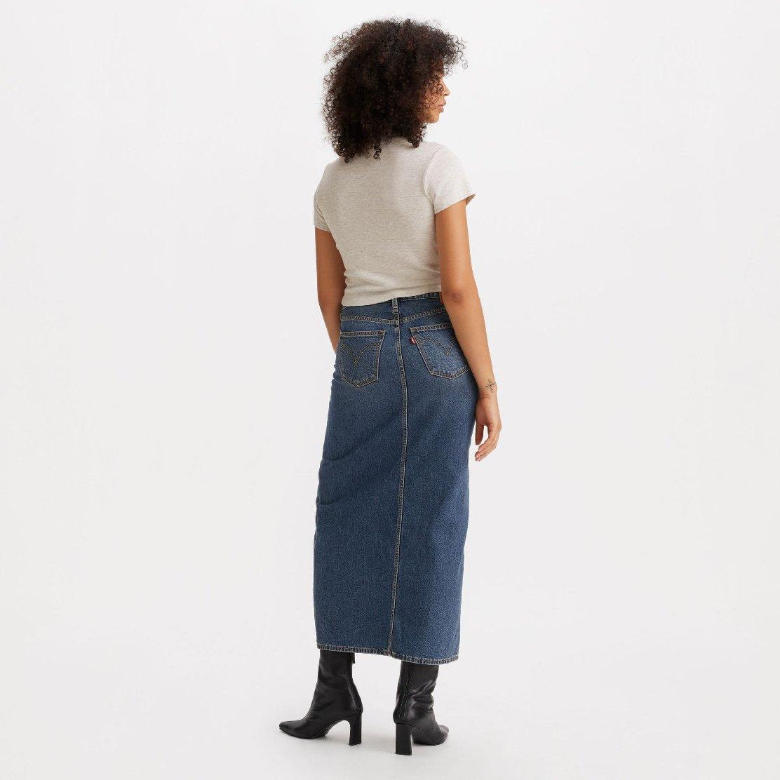 Saluta con una mano - Levis - Women's Ankle Column Denim Skirt - 4