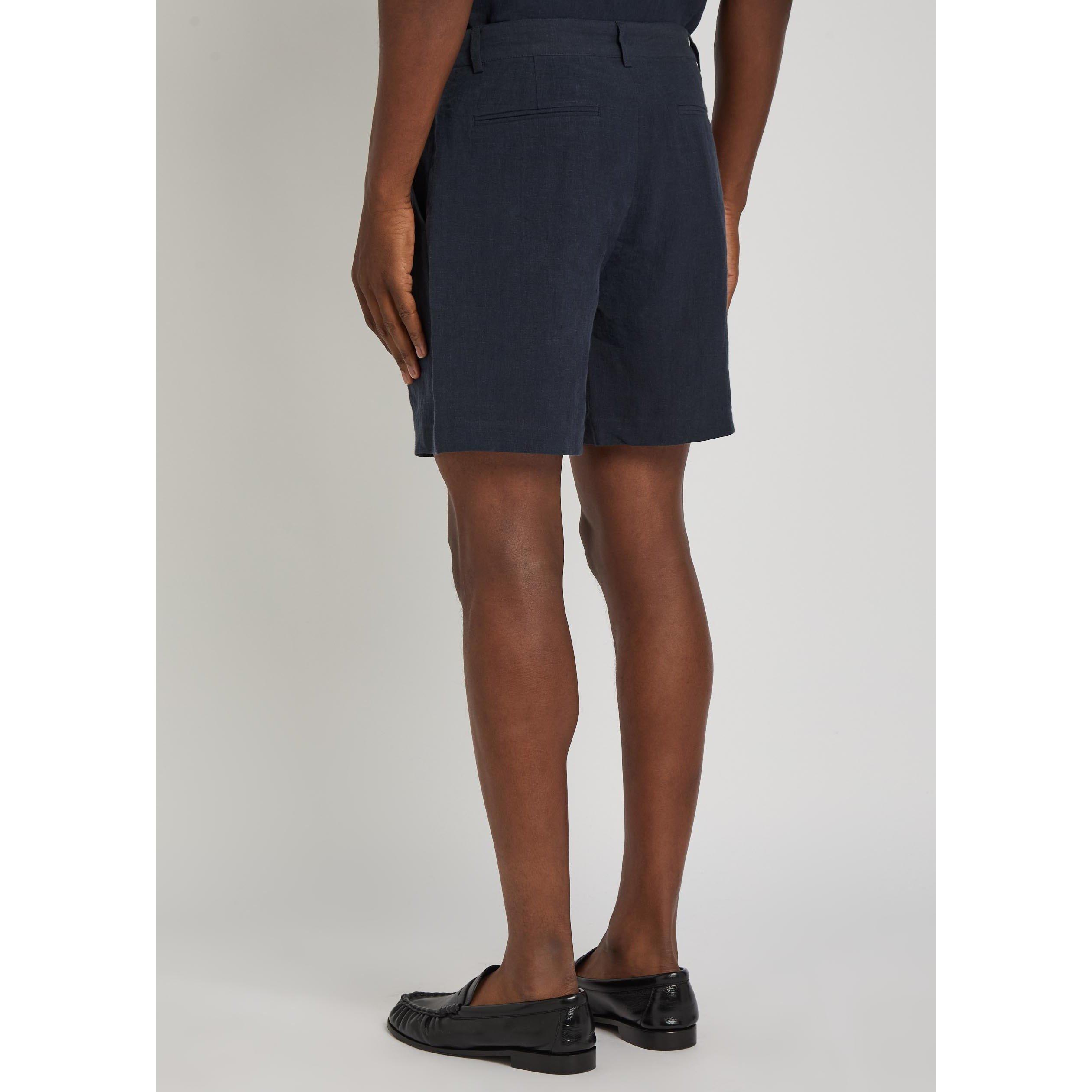 NAVY - Percival - Men's Linen Tailored Shorts - 3