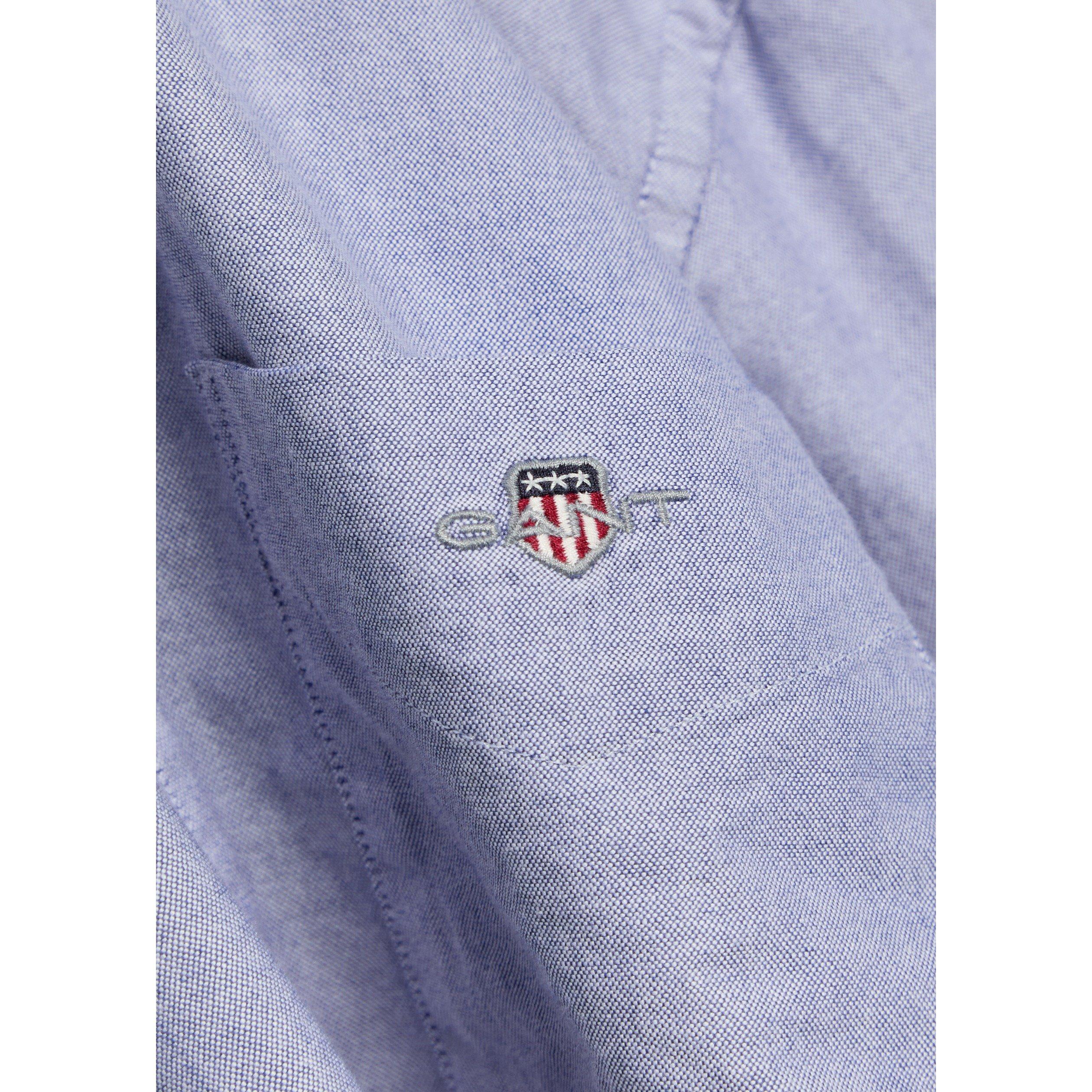 BLUE - Gant - Men's Cotton Long-Sleeve Oxford Shirt - 4