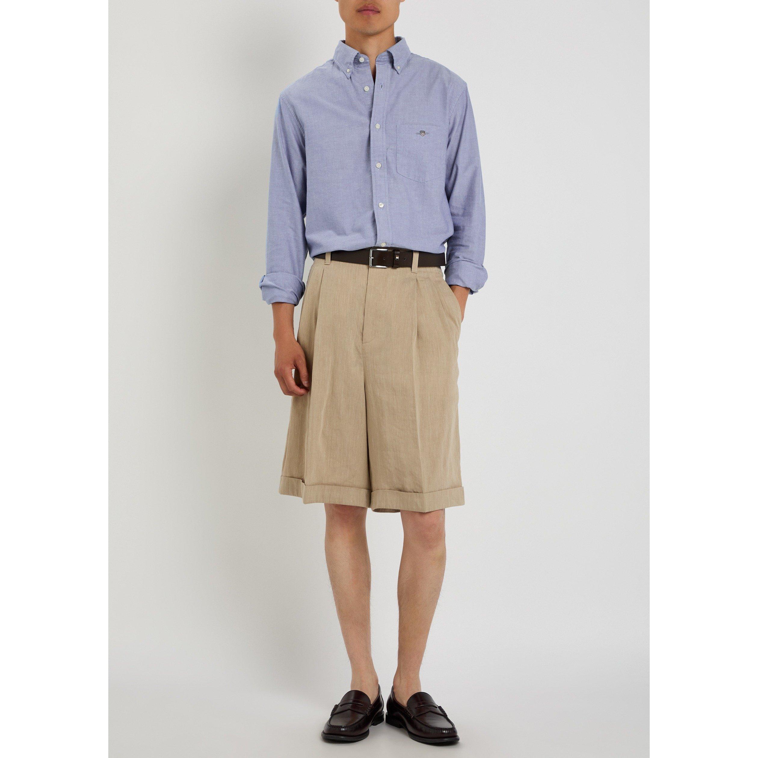 BLUE - Gant - Men's Cotton Long-Sleeve Oxford Shirt - 5
