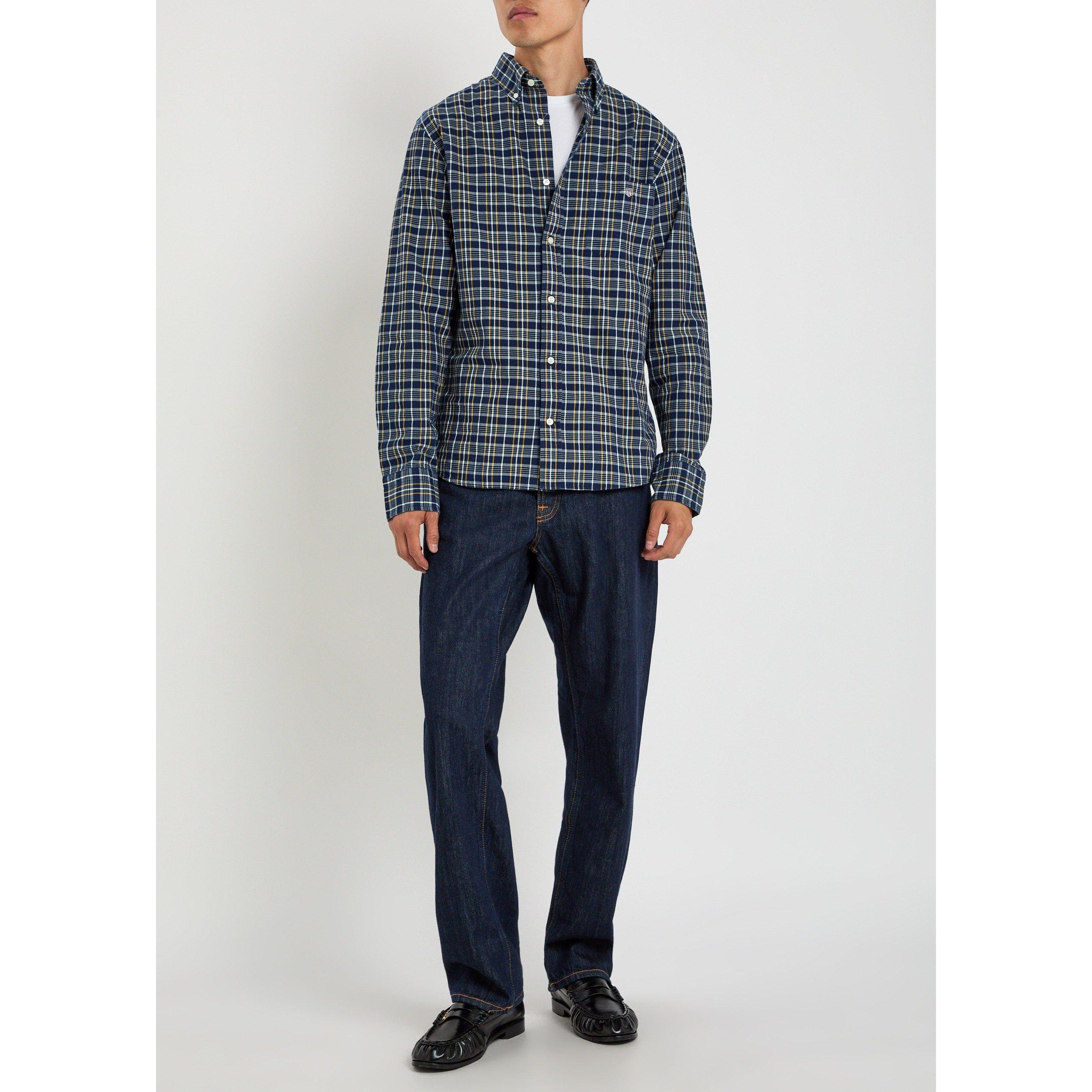 NAVY AND OTHER - Gant - Men's Check Cotton Long-Sleeve Shirt - 5