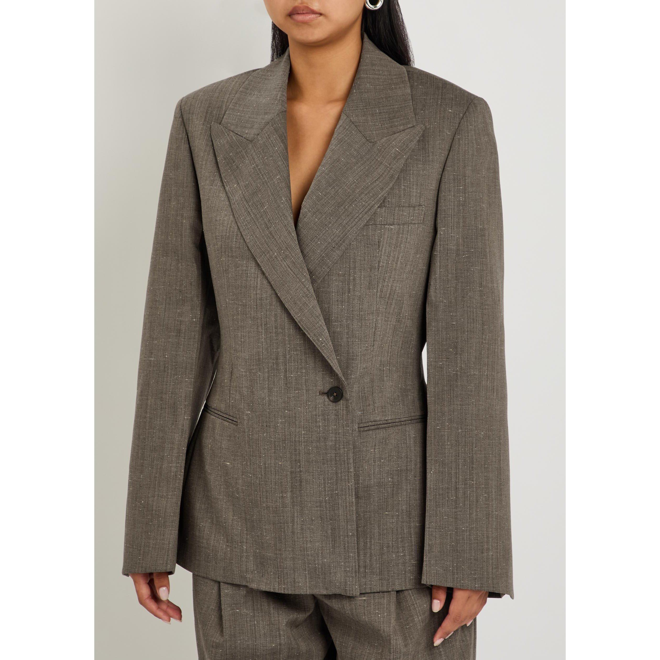 BROWN - Rohe - Women's Hourglass Wool Blazer - 2