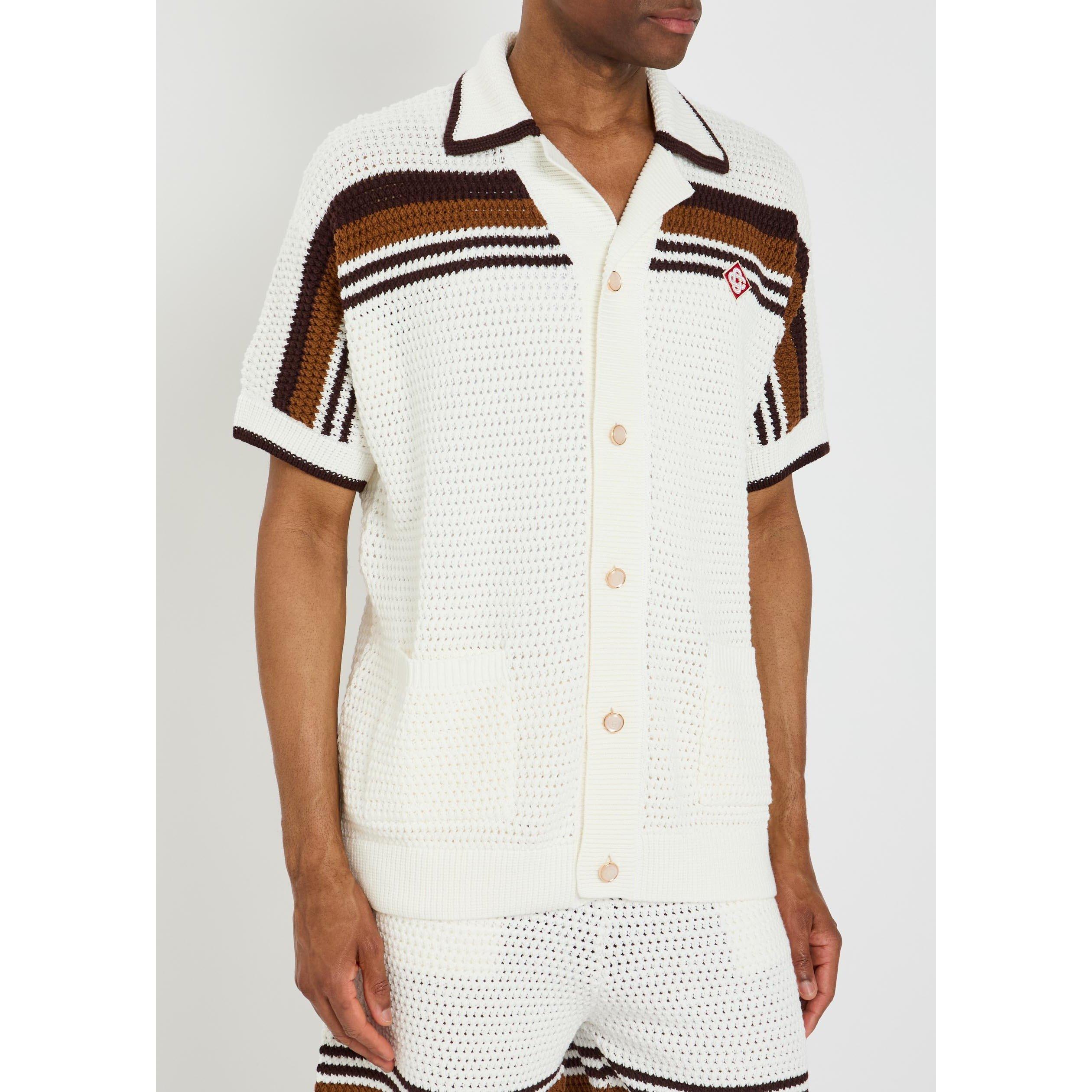 WHITE - Casablanca - CASA CROCHET SHORT SLEEVE SHIR - 2
