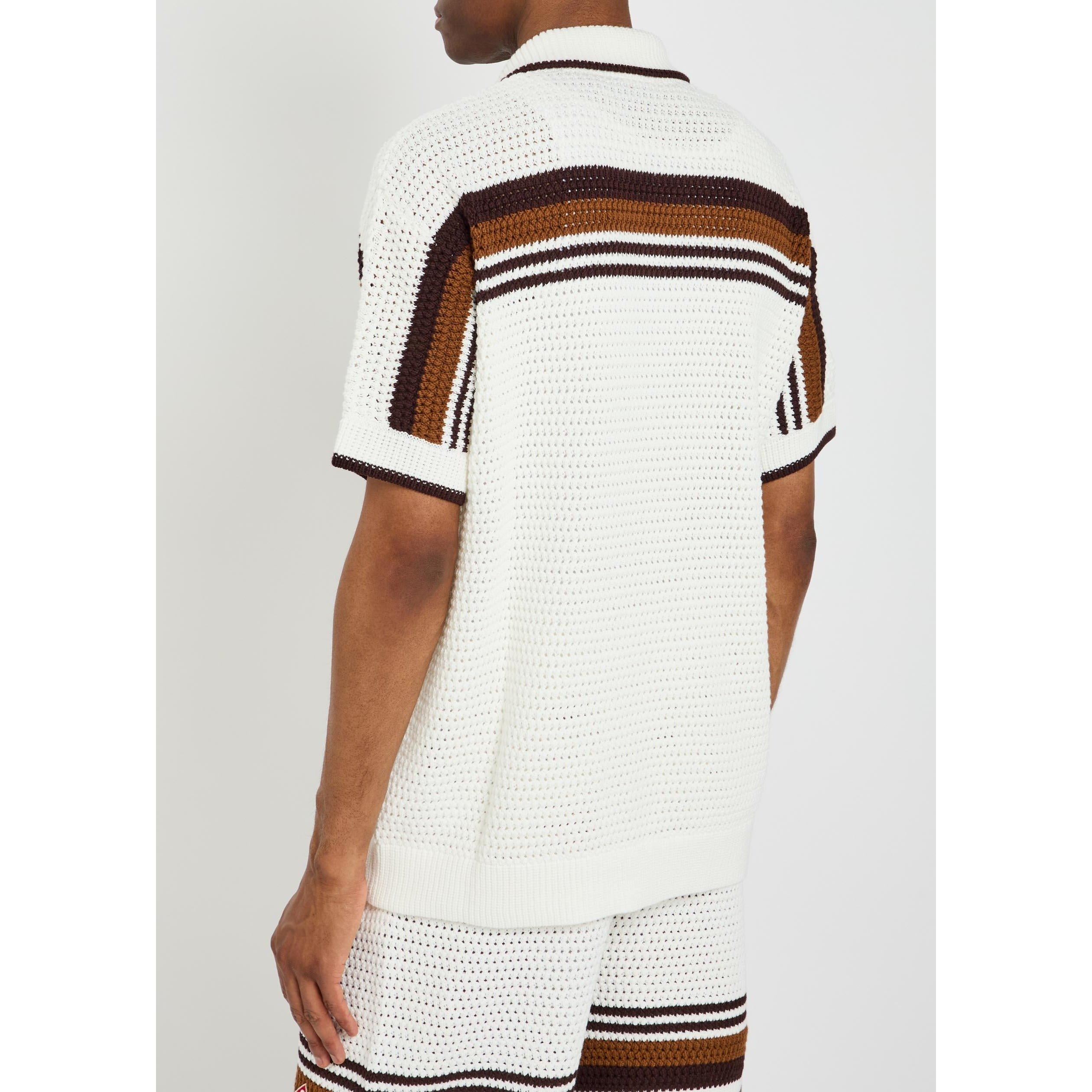 WHITE - Casablanca - CASA CROCHET SHORT SLEEVE SHIR - 3