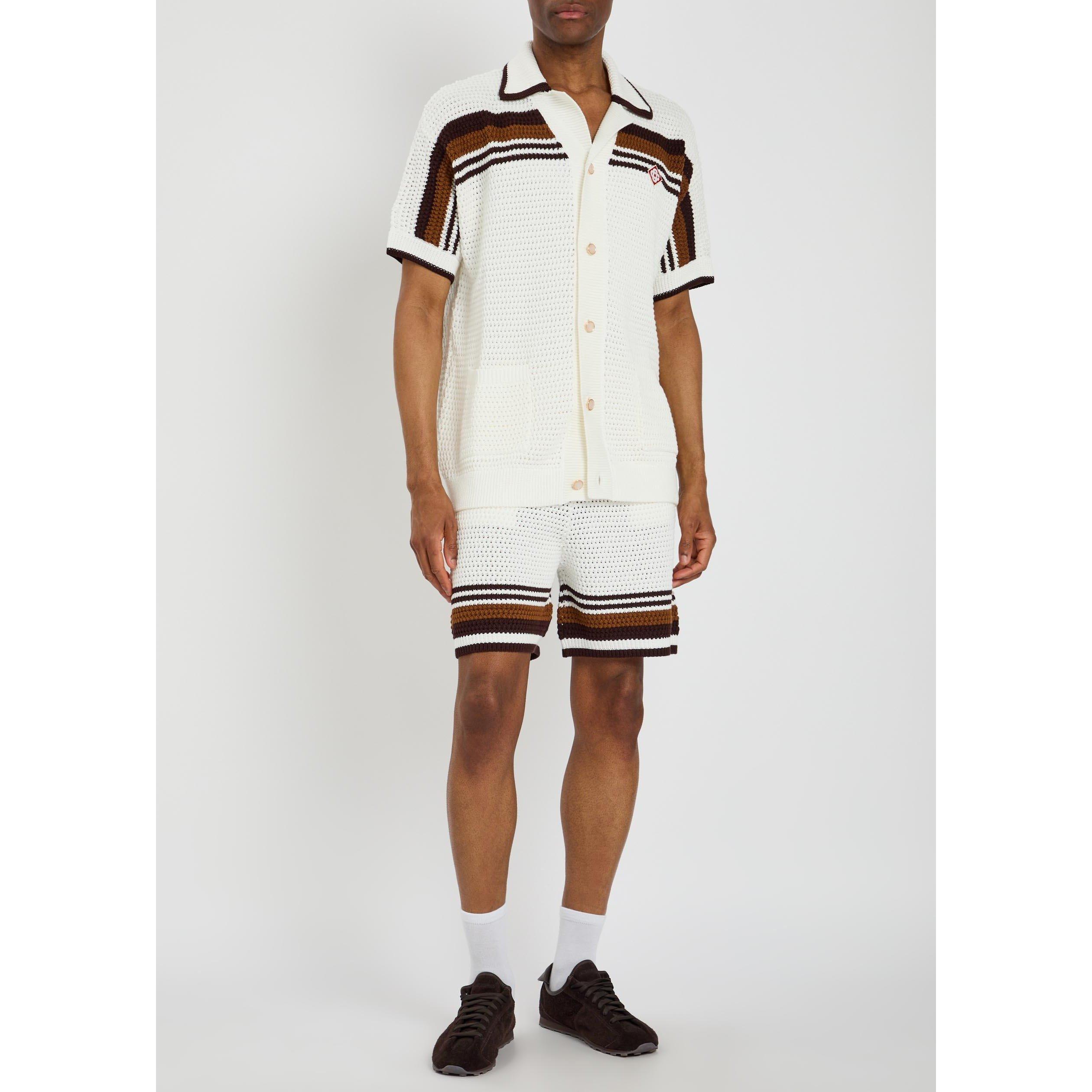 WHITE - Casablanca - CASA CROCHET SHORT SLEEVE SHIR - 5