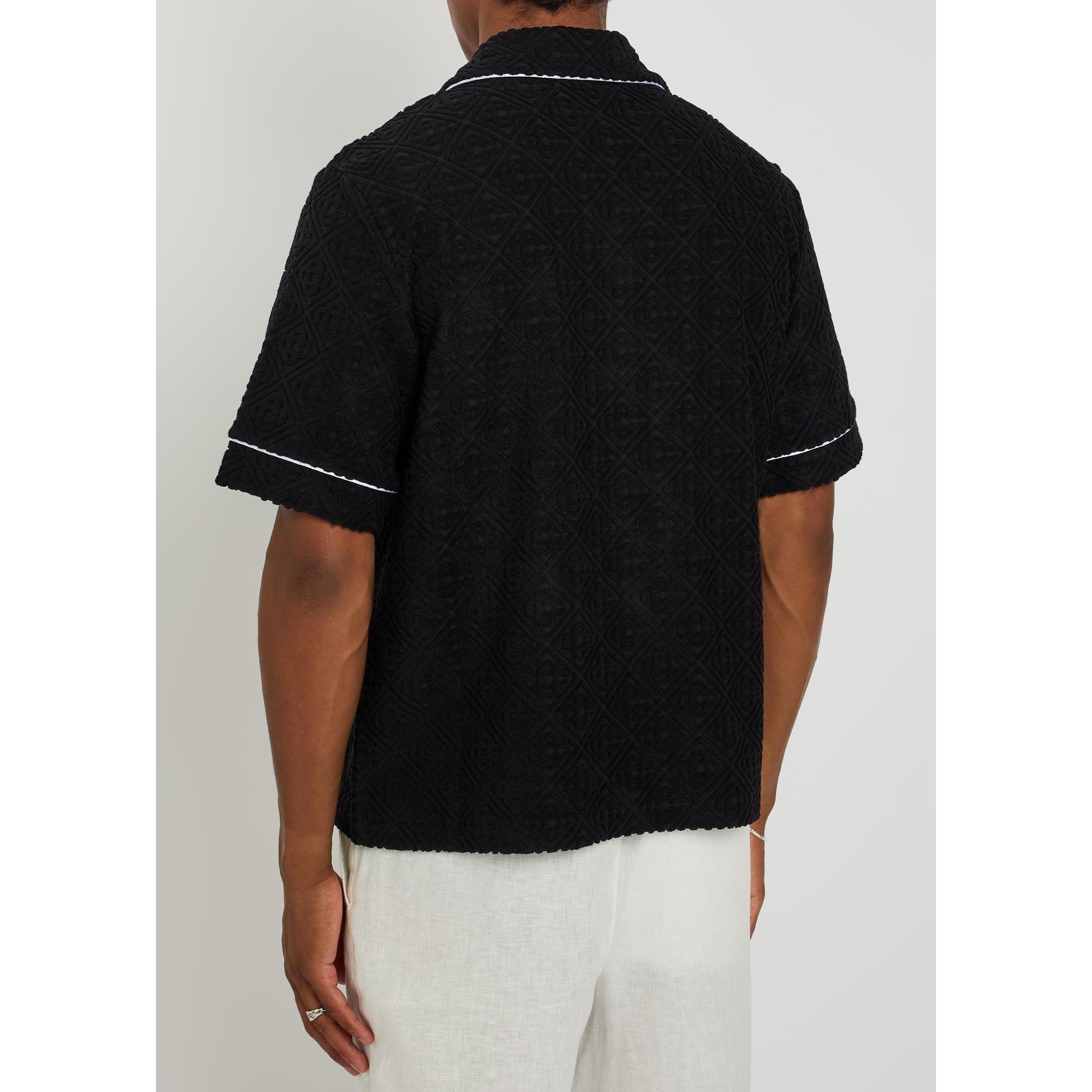 BLACK - Casablanca - CASA TOWELLING MONOGRAM SHIRT - 3