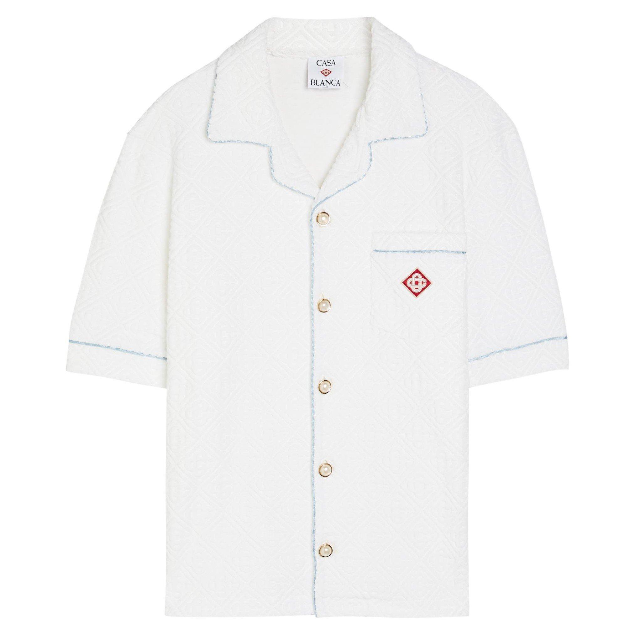 WHITE - Casablanca - CASA TOWELLING MONOGRAM SHIRT