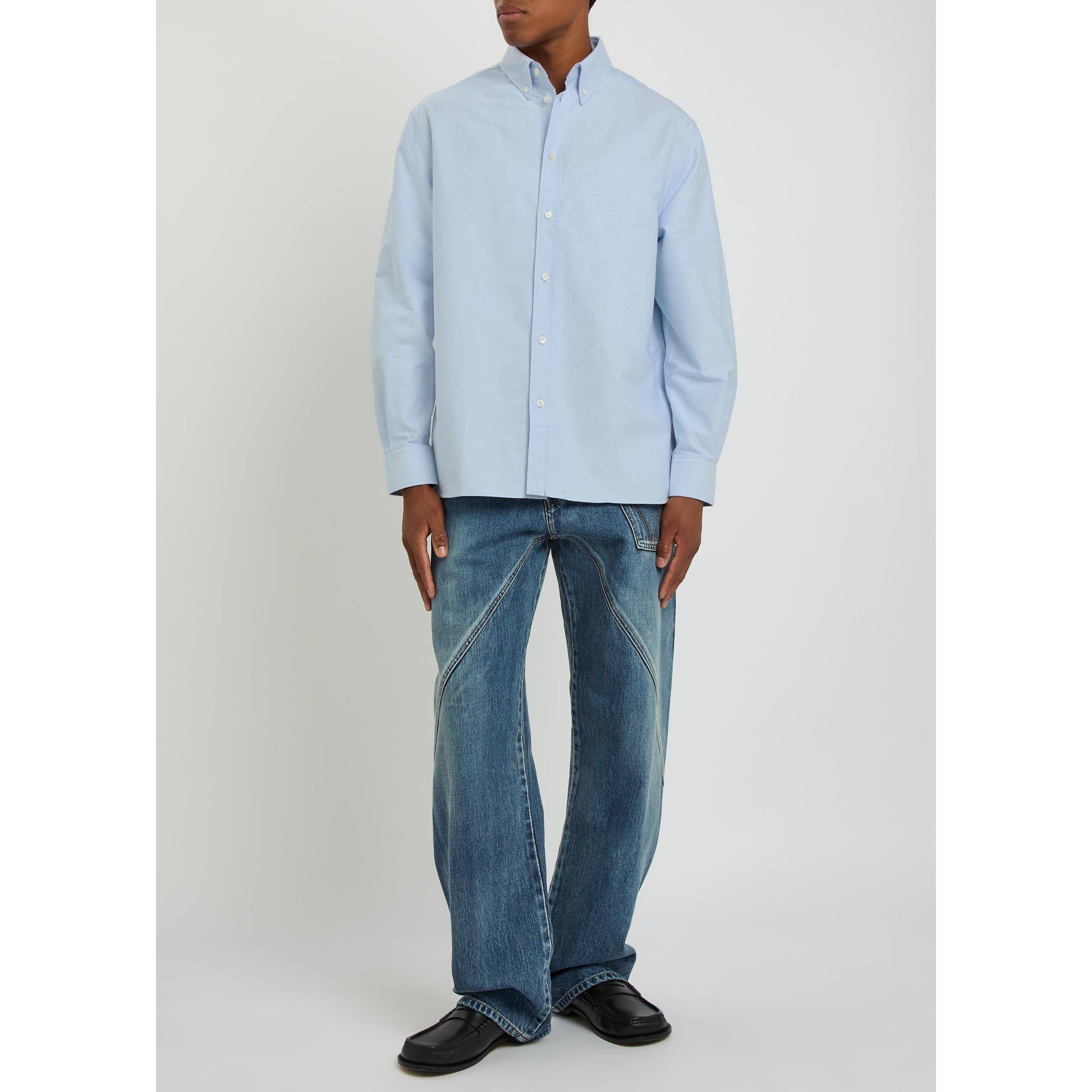 LIGHT BLUE - JW Anderson - Men's Classic Cotton Long-Sleeve Shirt - 5