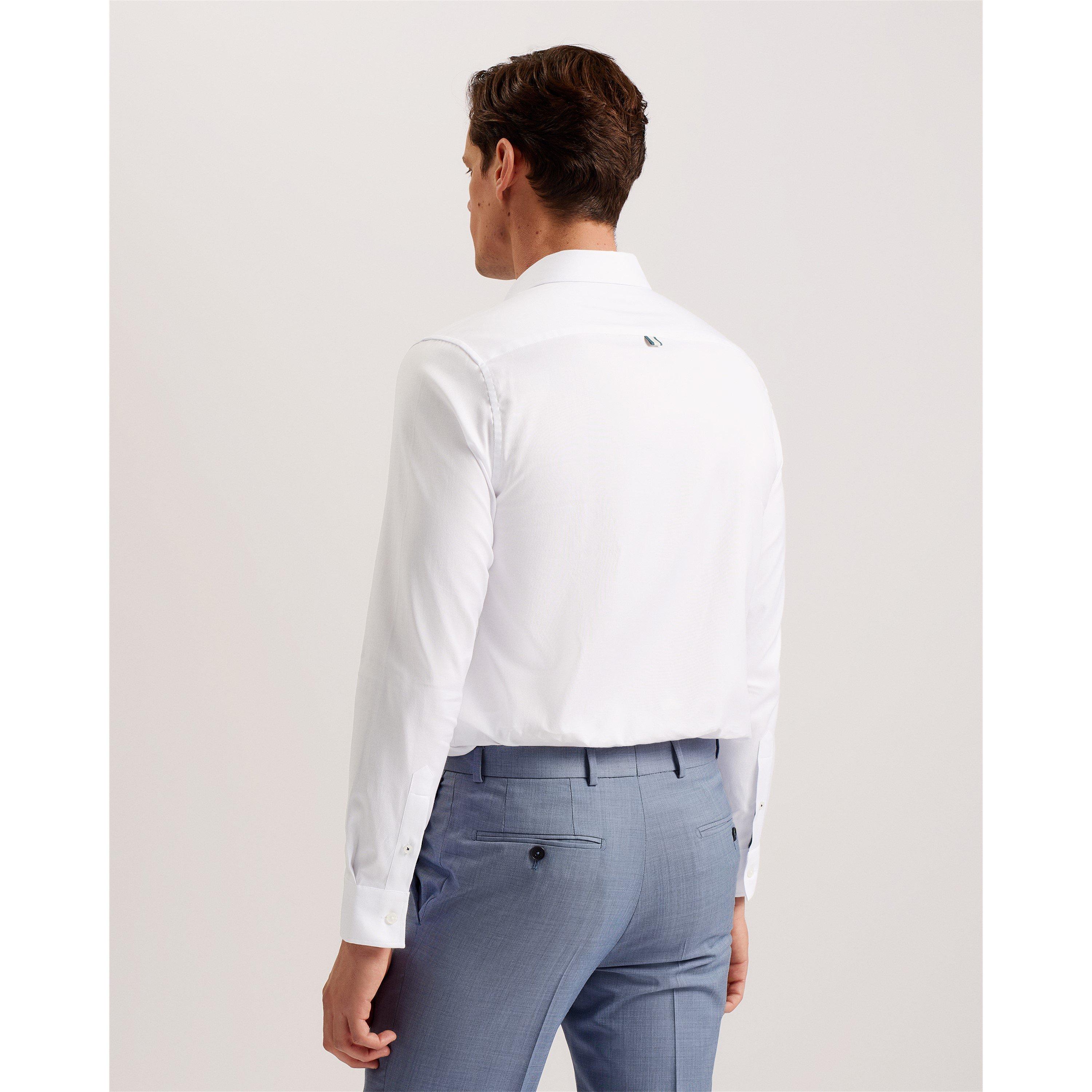 Blanco - Ted Baker - Men's Allardo Premium Long-Sleeve Oxford Shirt - 2