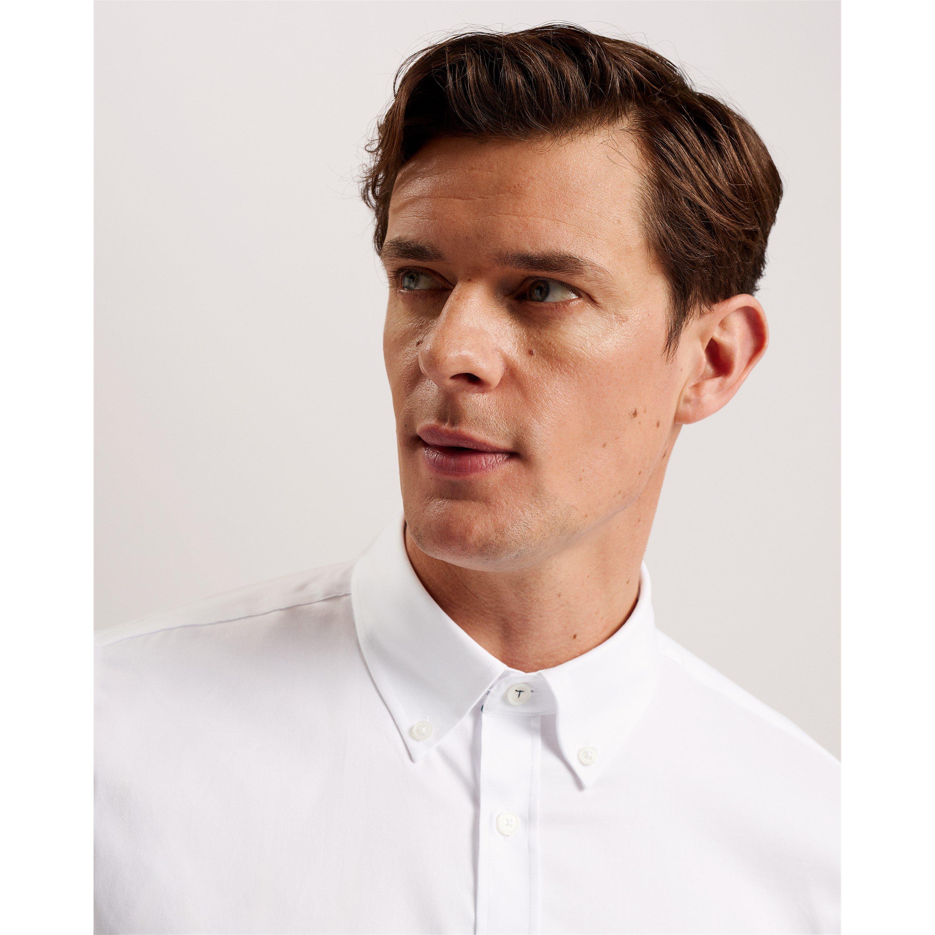 Blanco - Ted Baker - Men's Allardo Premium Long-Sleeve Oxford Shirt - 5