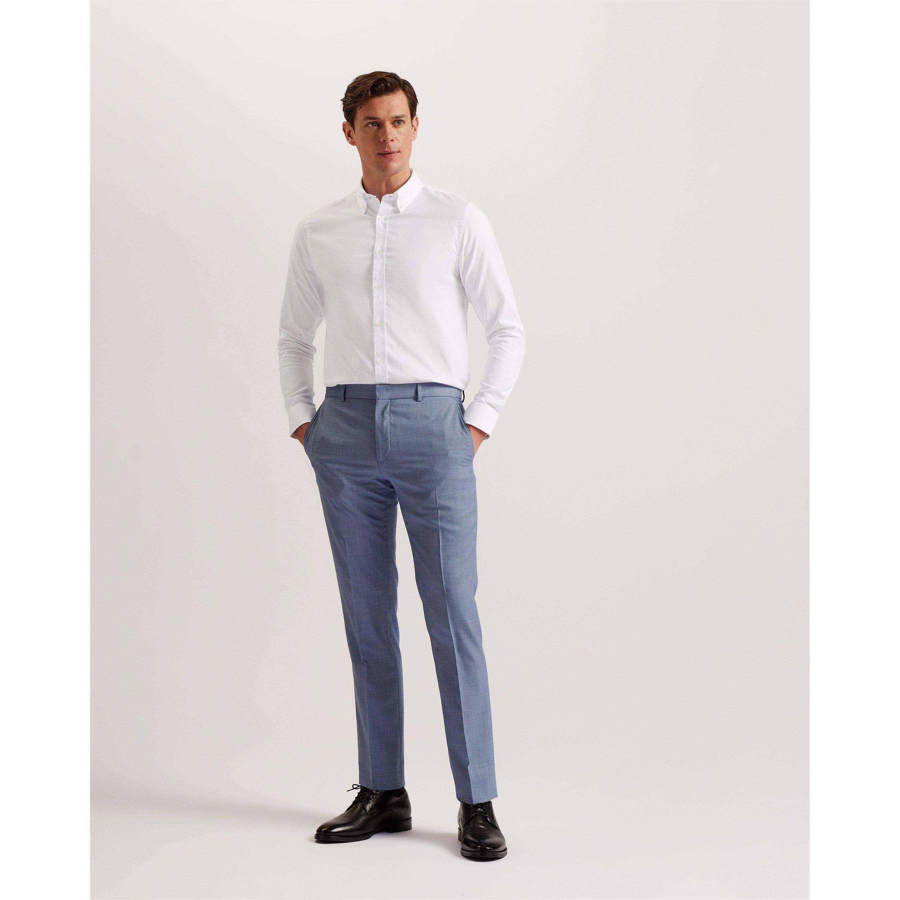 Blanco - Ted Baker - Men's Allardo Premium Long-Sleeve Oxford Shirt - 6