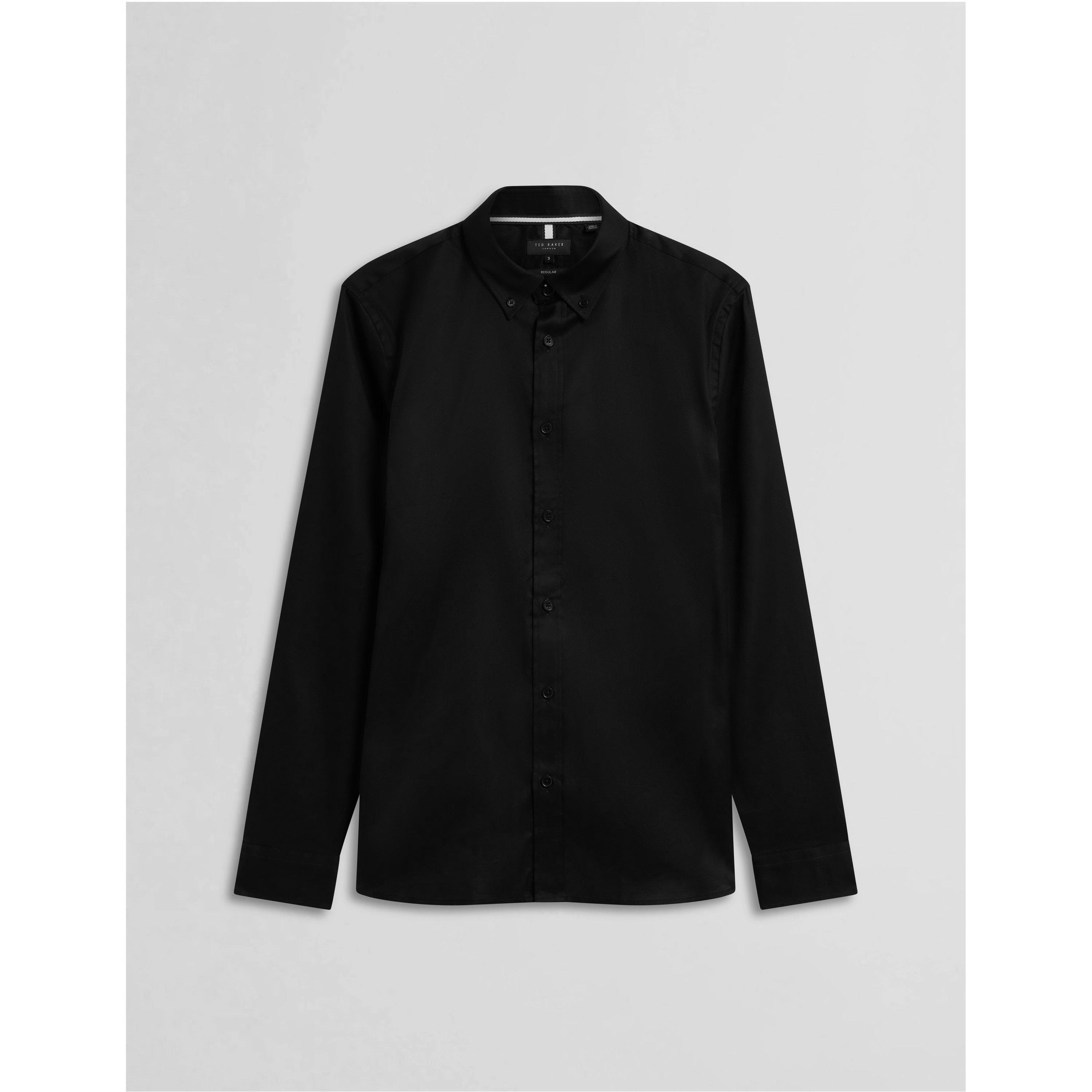 Black - Ted Baker - Men's Allardo Premium Long-Sleeve Oxford Shirt - 7