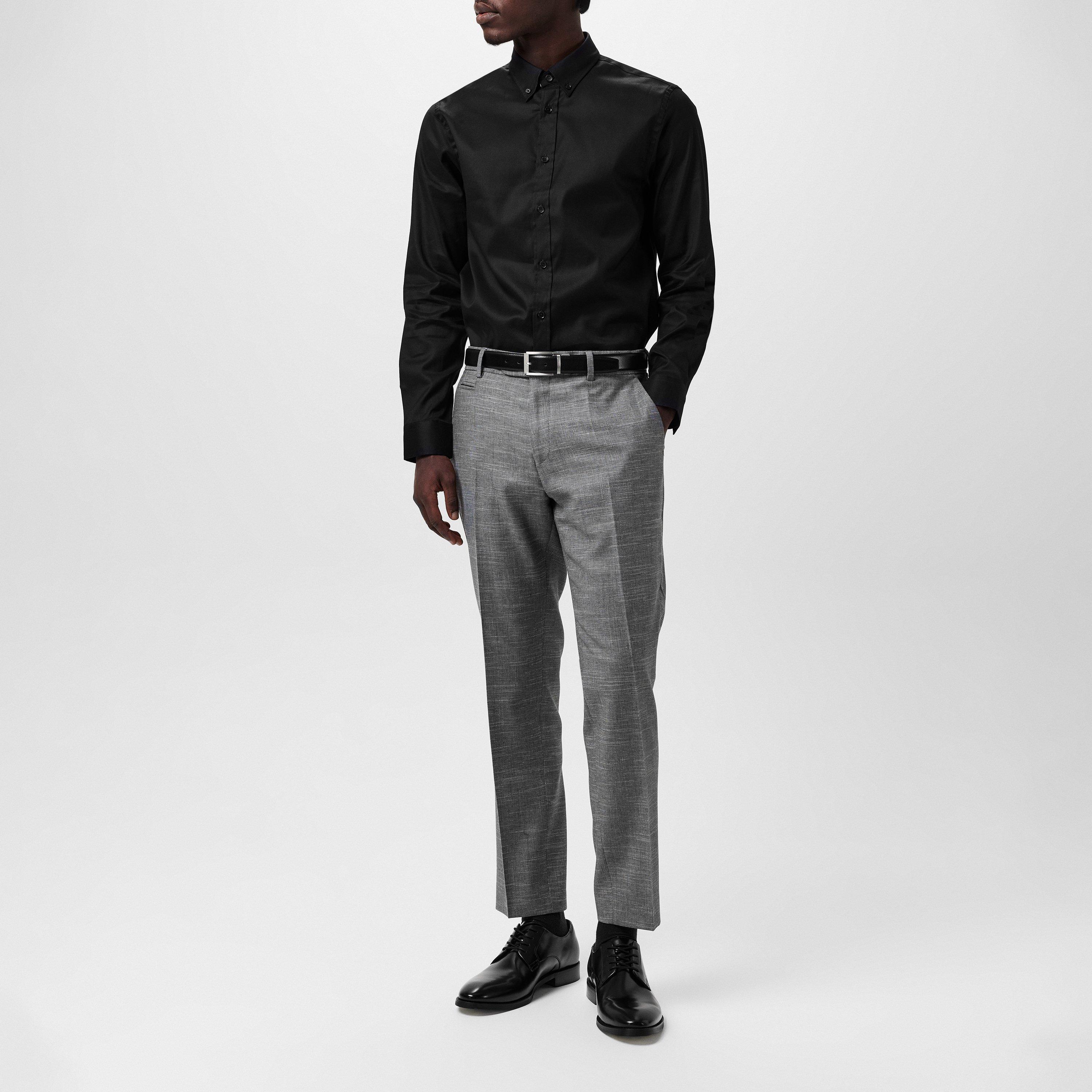 Black - Ted Baker - Men's Allardo Premium Long-Sleeve Oxford Shirt - 6