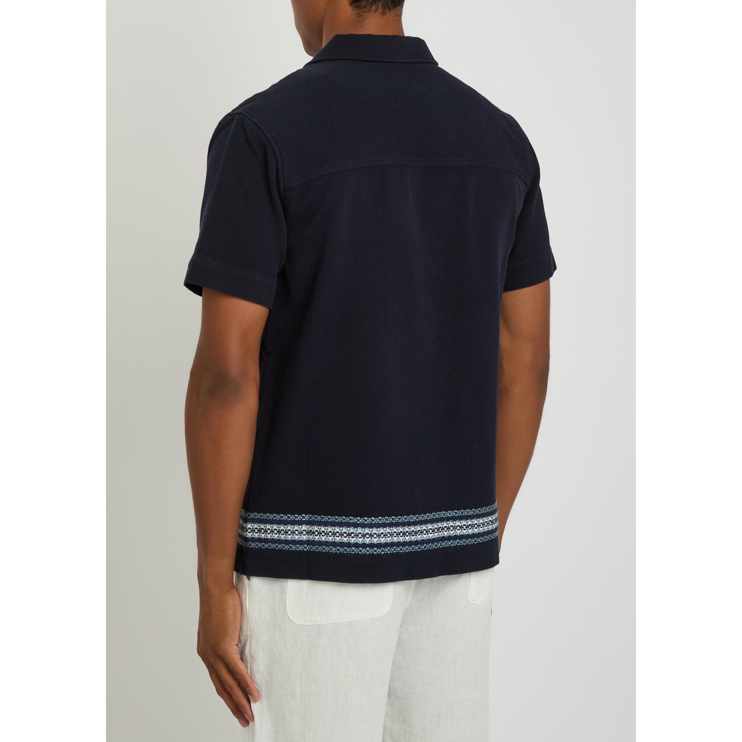 NAVY - Che - Men's Vireo Cotton Short-Sleeve Shirt - 3