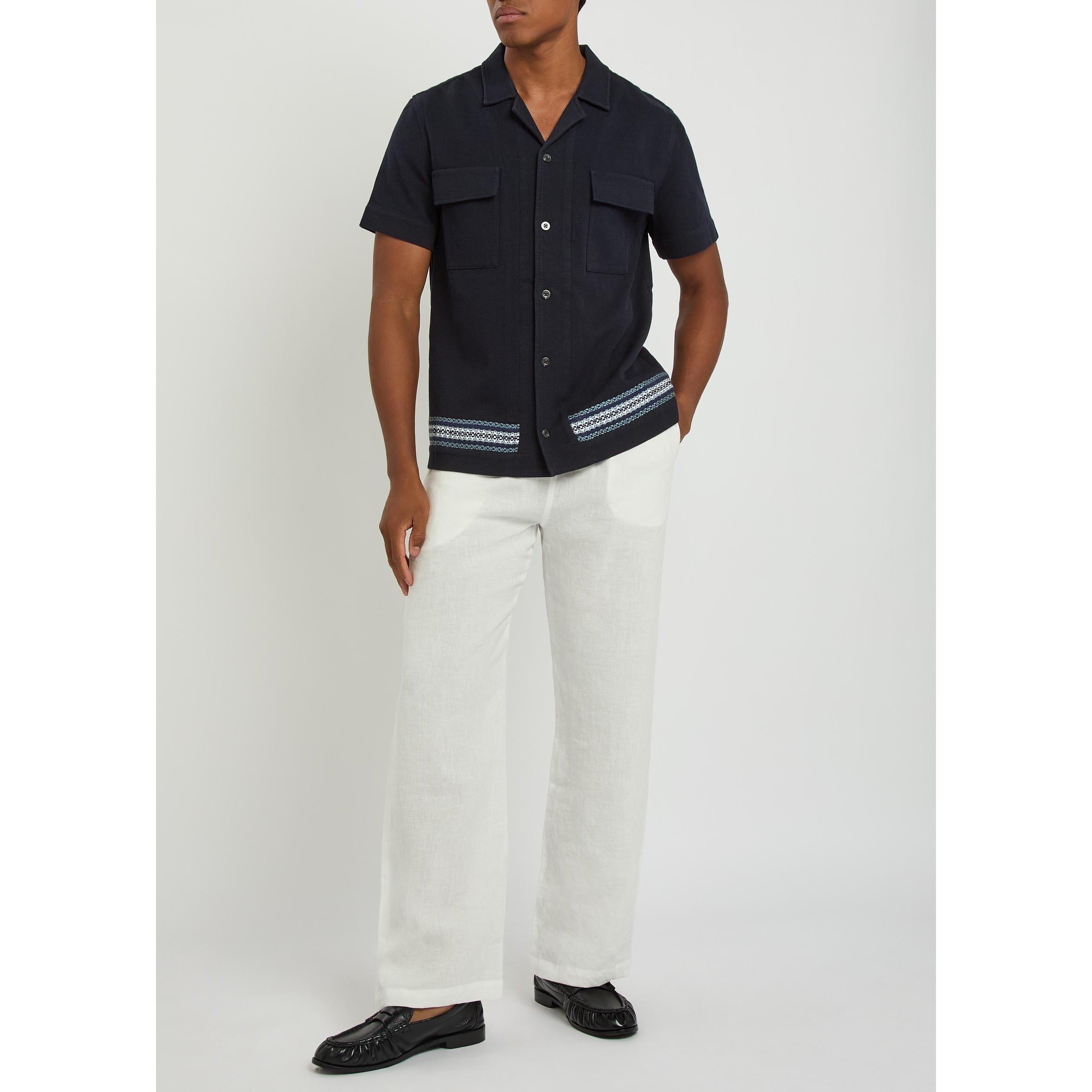 NAVY - Che - Men's Vireo Cotton Short-Sleeve Shirt - 5