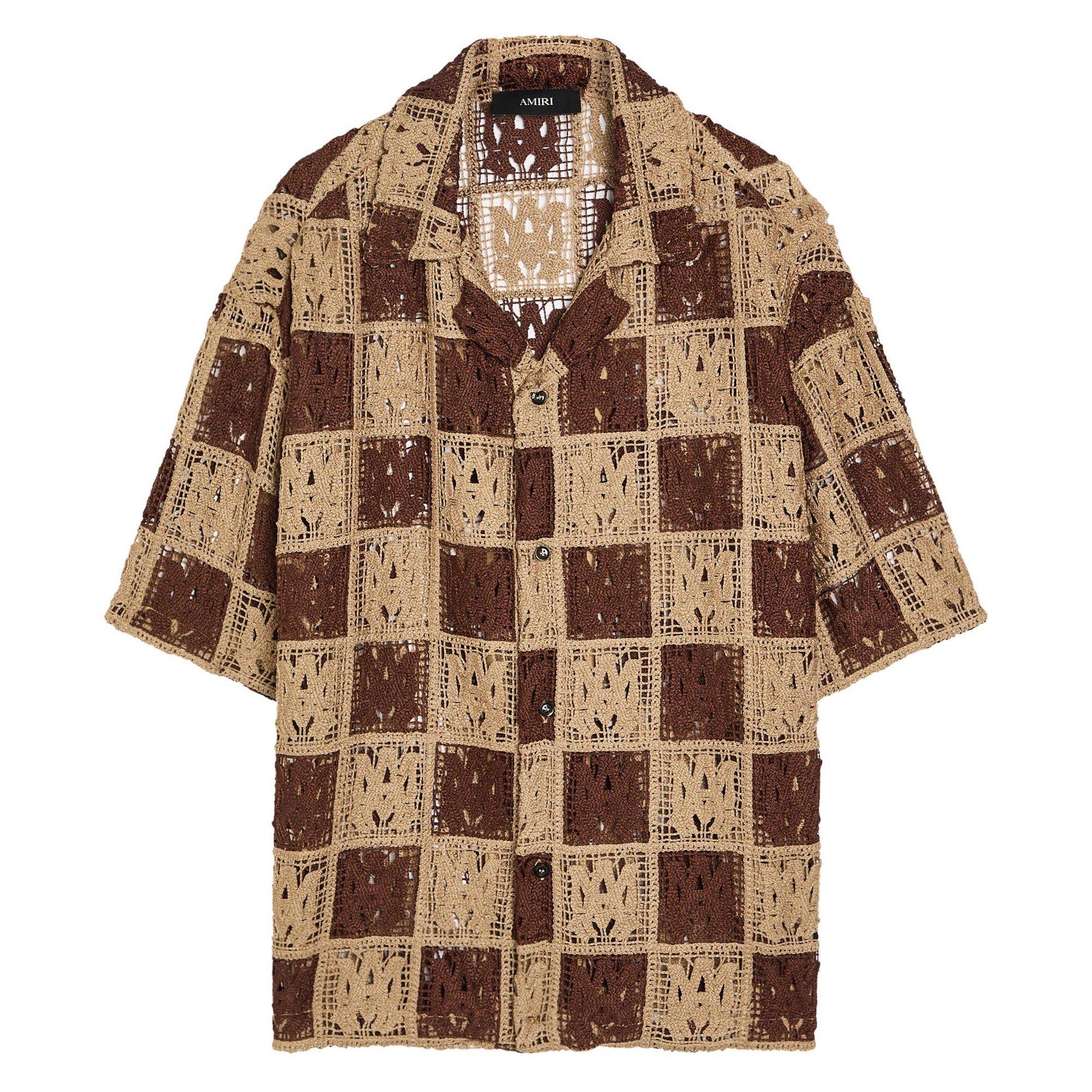 BROWN AND OTHER - Amiri - AMIRI CHECK LACE CAMP SHIRT - 1