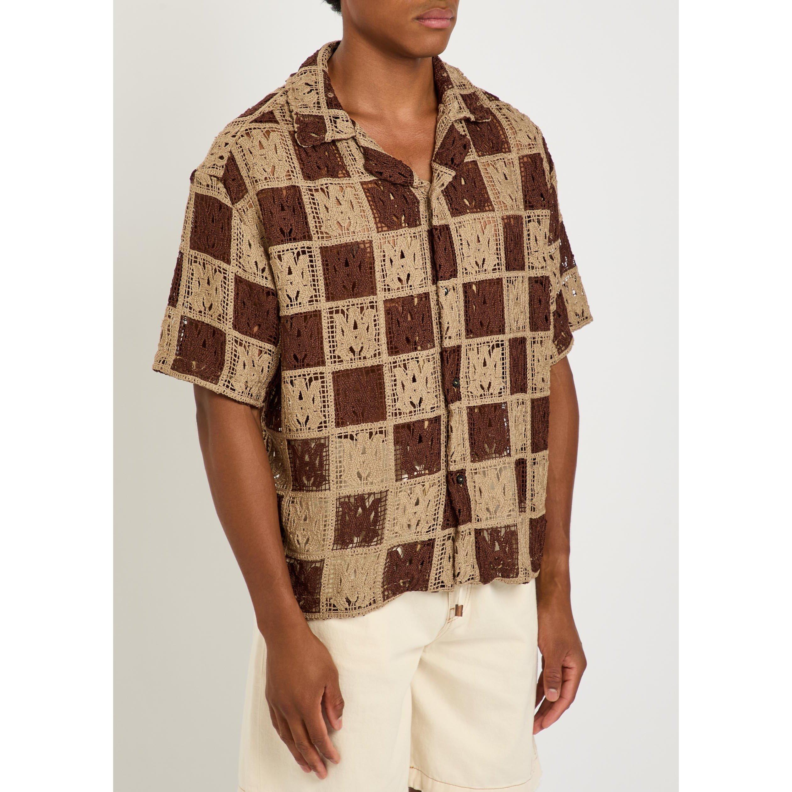 BROWN AND OTHER - Amiri - AMIRI CHECK LACE CAMP SHIRT - 2