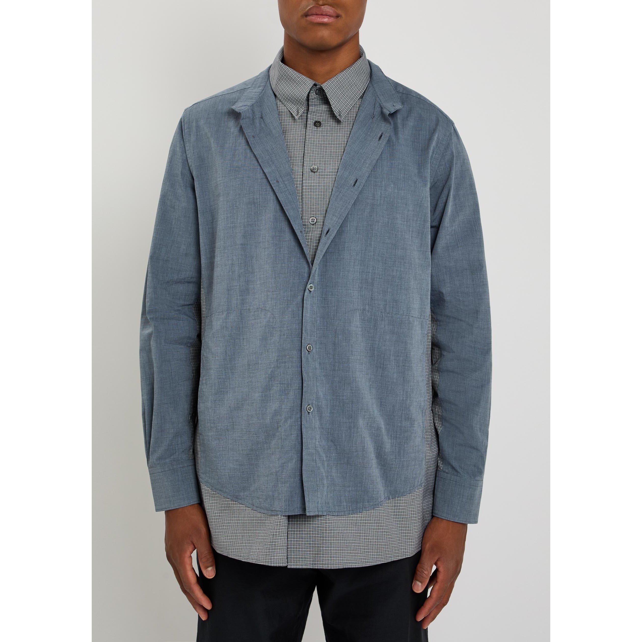 BLUE AND OTHER - Maison Margiela - Men's Mar Double Oversized-Fit Check Cotton Shirt - 2