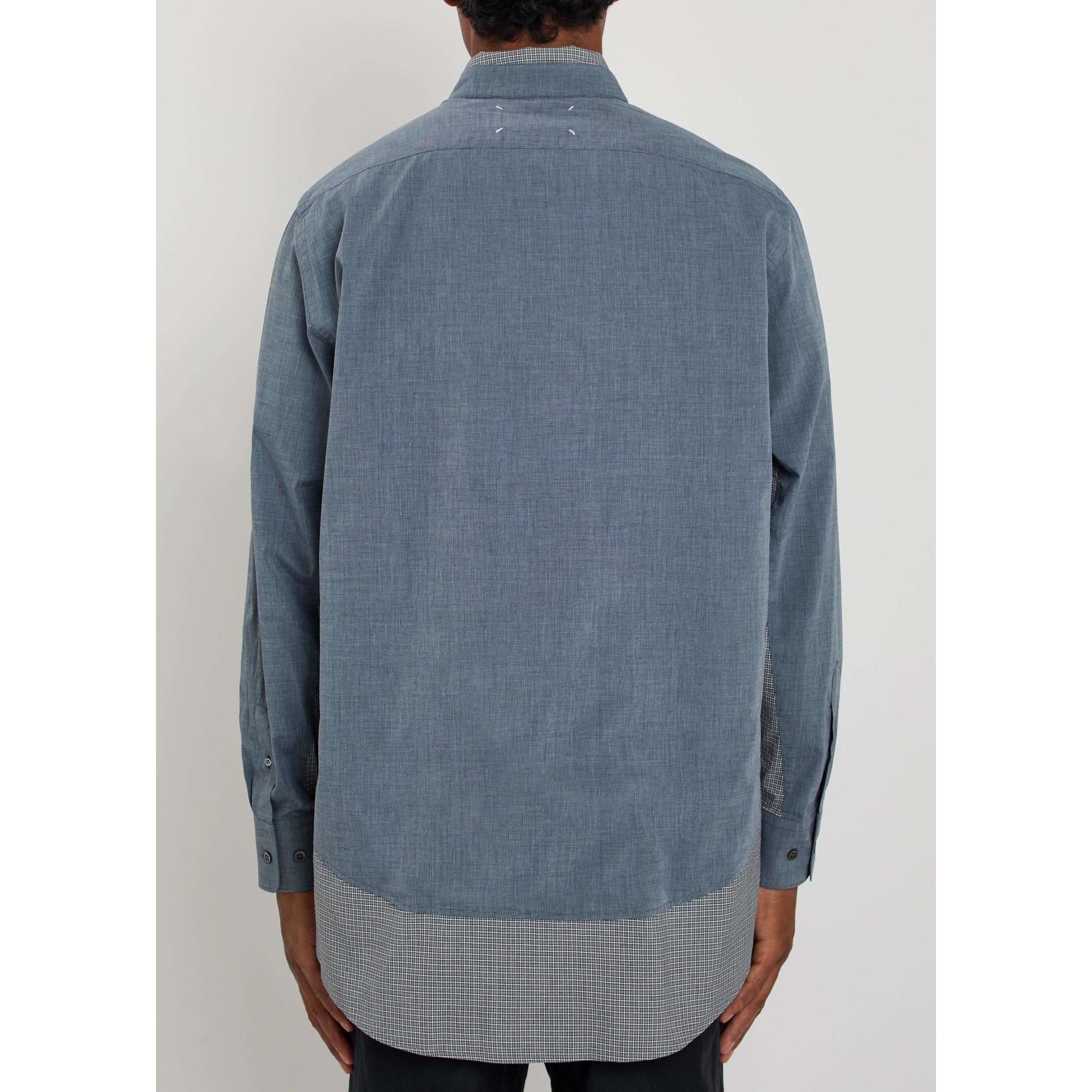 BLUE AND OTHER - Maison Margiela - Men's Mar Double Oversized-Fit Check Cotton Shirt - 3