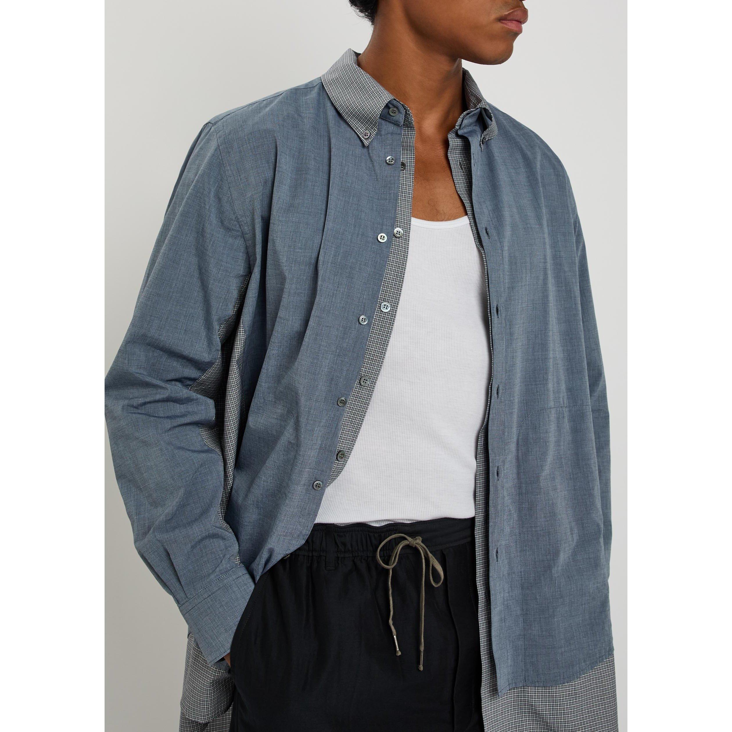 BLUE AND OTHER - Maison Margiela - Men's Mar Double Oversized-Fit Check Cotton Shirt - 4