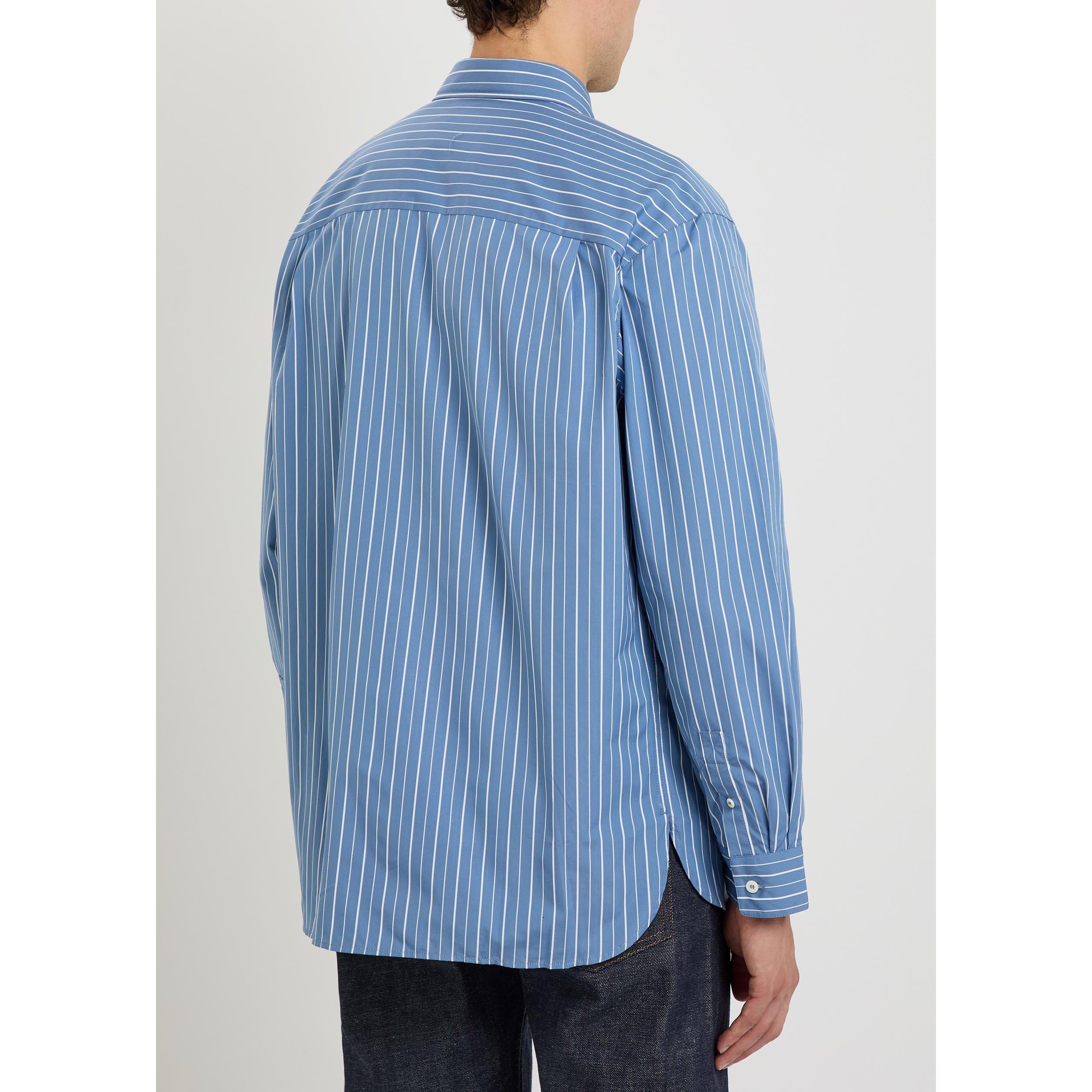 LIGHT BLUE - APC - Men's Striped Long-Sleeve Cotton Shirt - 3