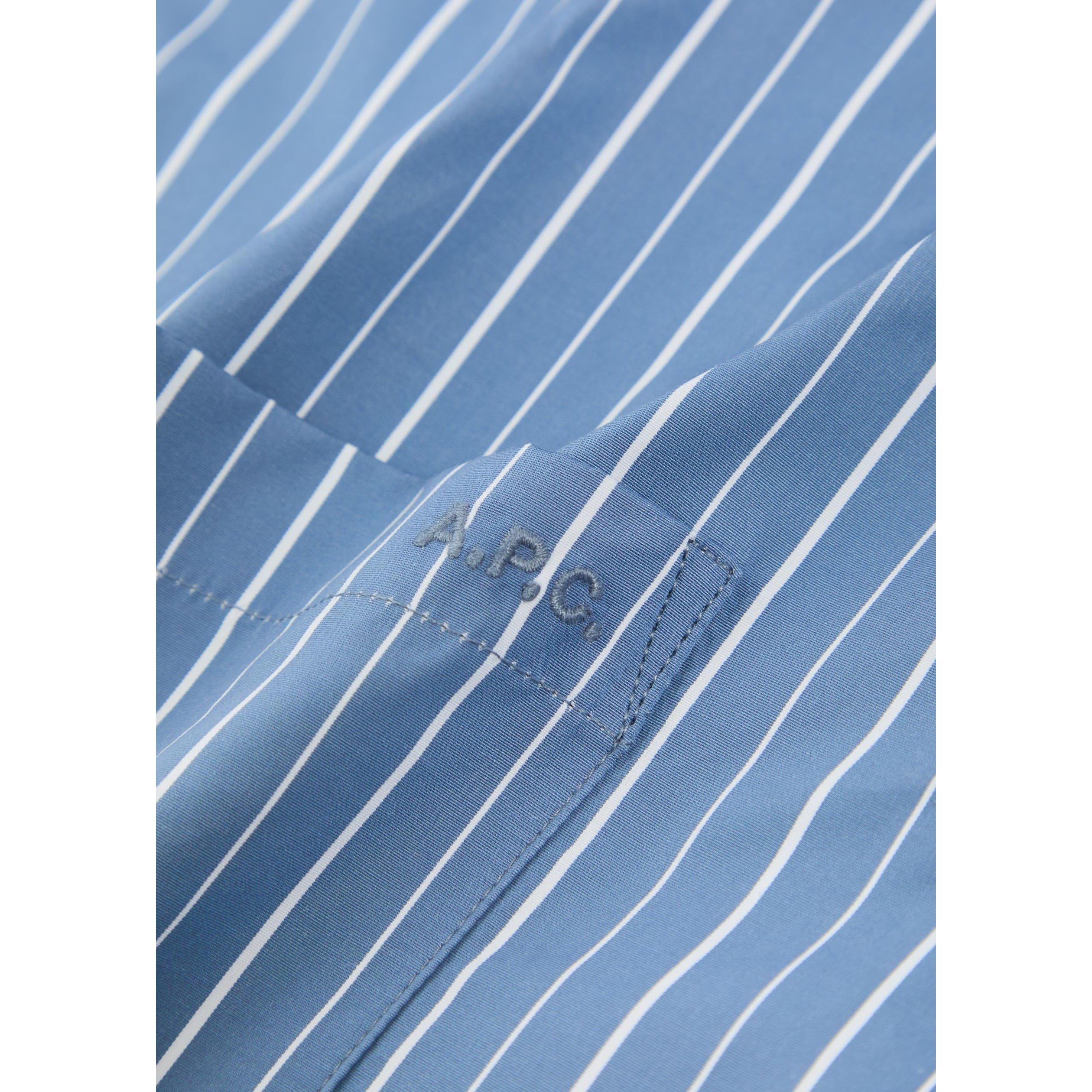 LIGHT BLUE - APC - Men's Striped Long-Sleeve Cotton Shirt - 4