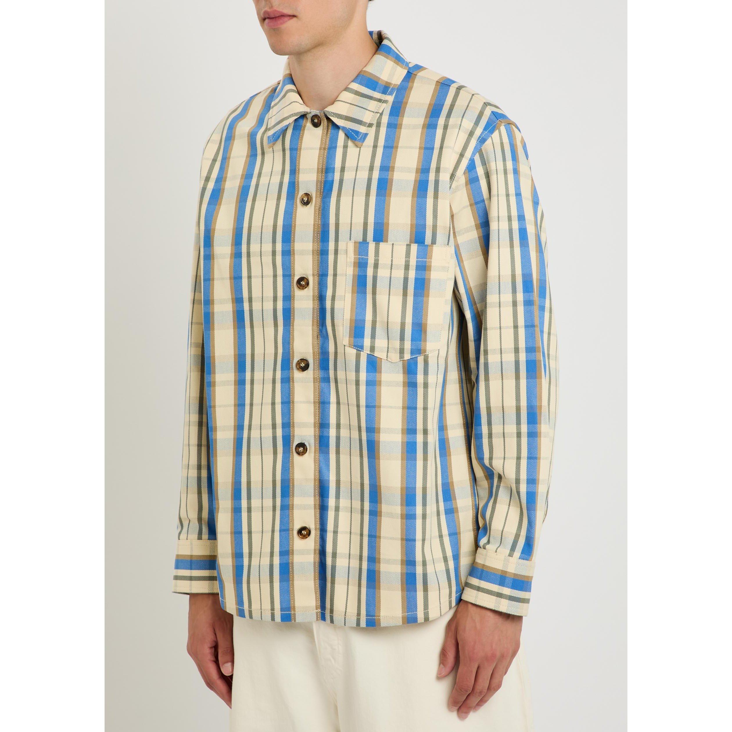 BLUE AND OTHER - APC - Men's Check Cotton Long-Sleeve Shirt - 2