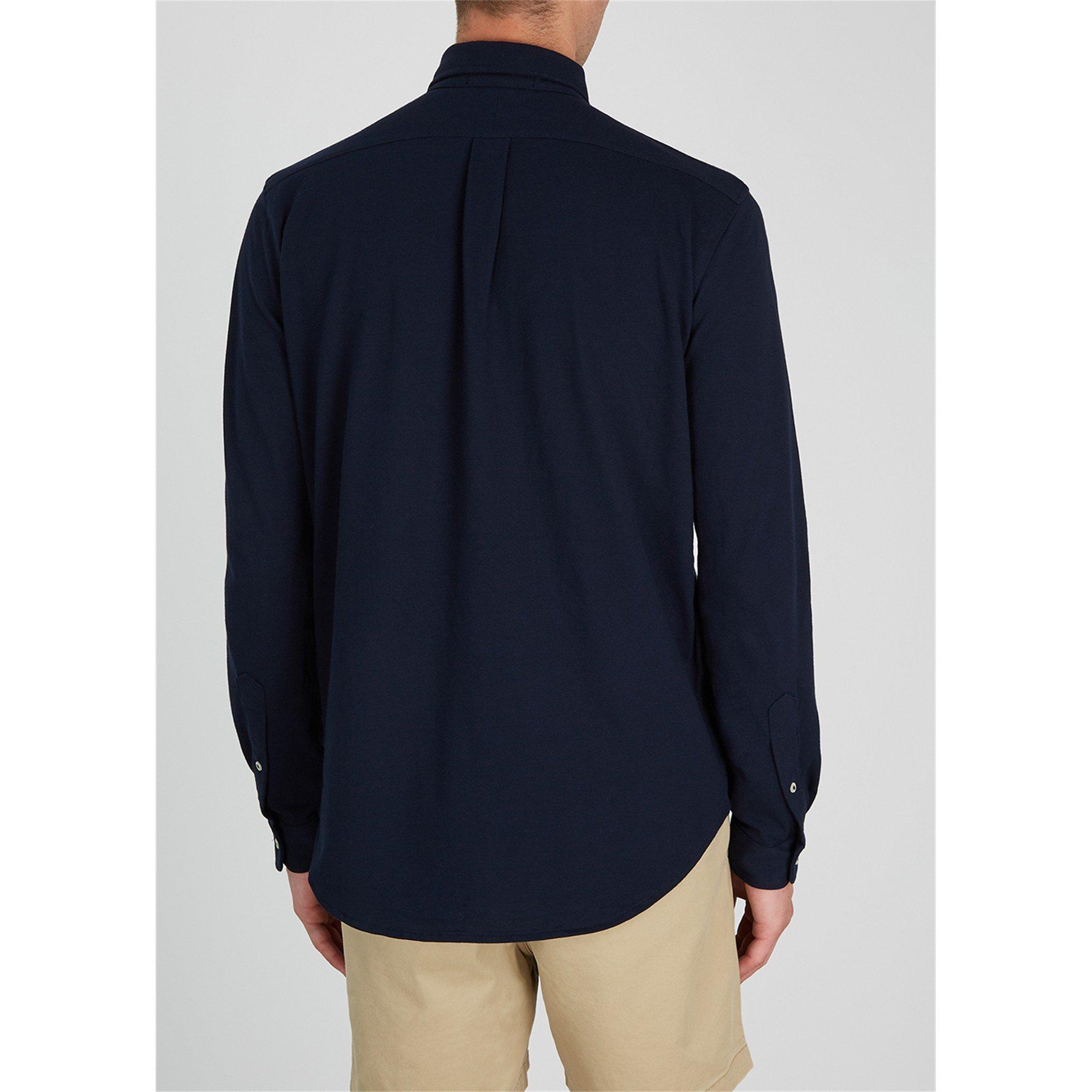 NAVY - Polo Ralph Lauren - Men's Long-Sleeve Cotton Mesh Shirt - 3