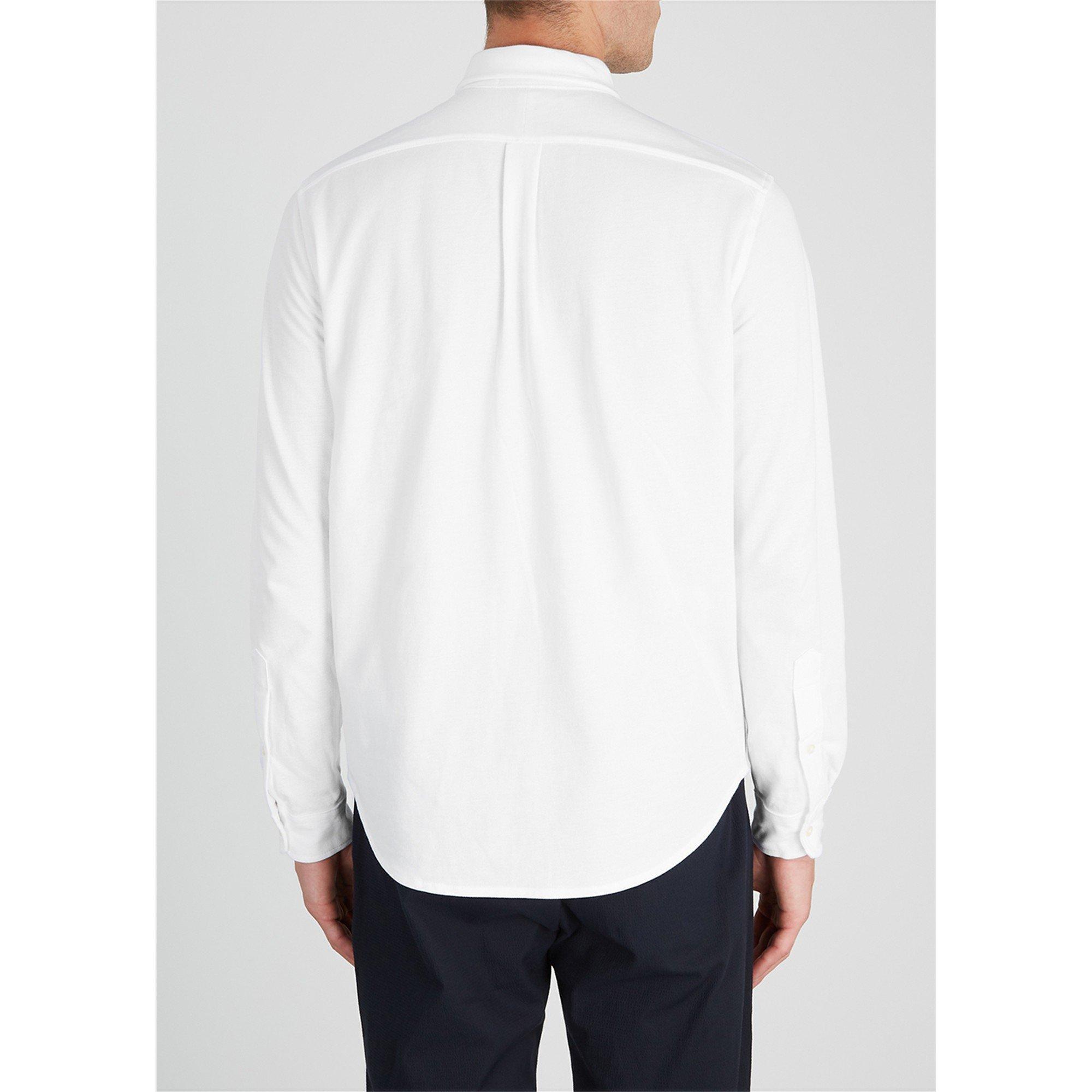WHITE - Polo Ralph Lauren - Men's Cotton Long-Sleeve Plain Shirt - 3
