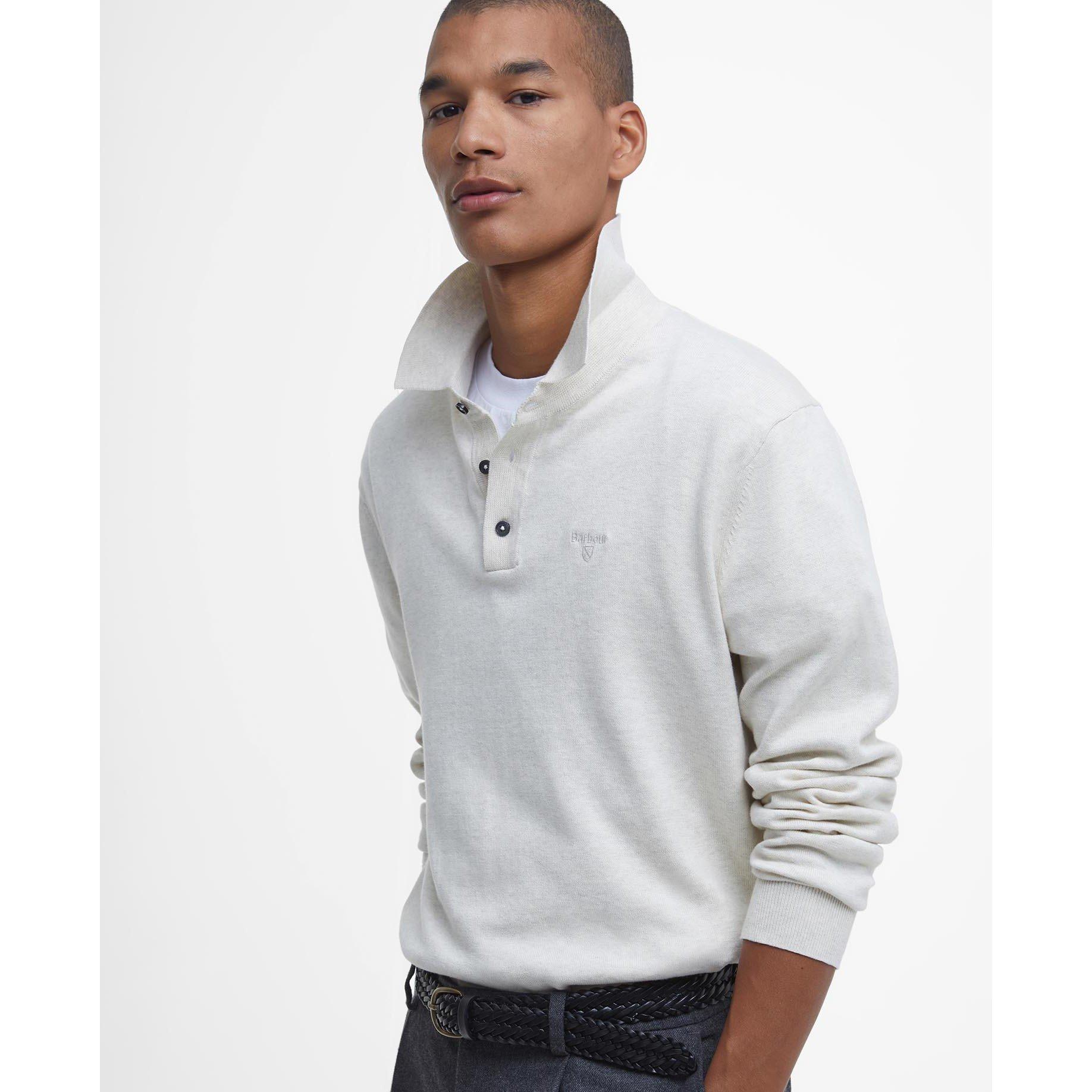 Mist GY18 - Barbour - Bassington Knitted Polo Shirt - 2