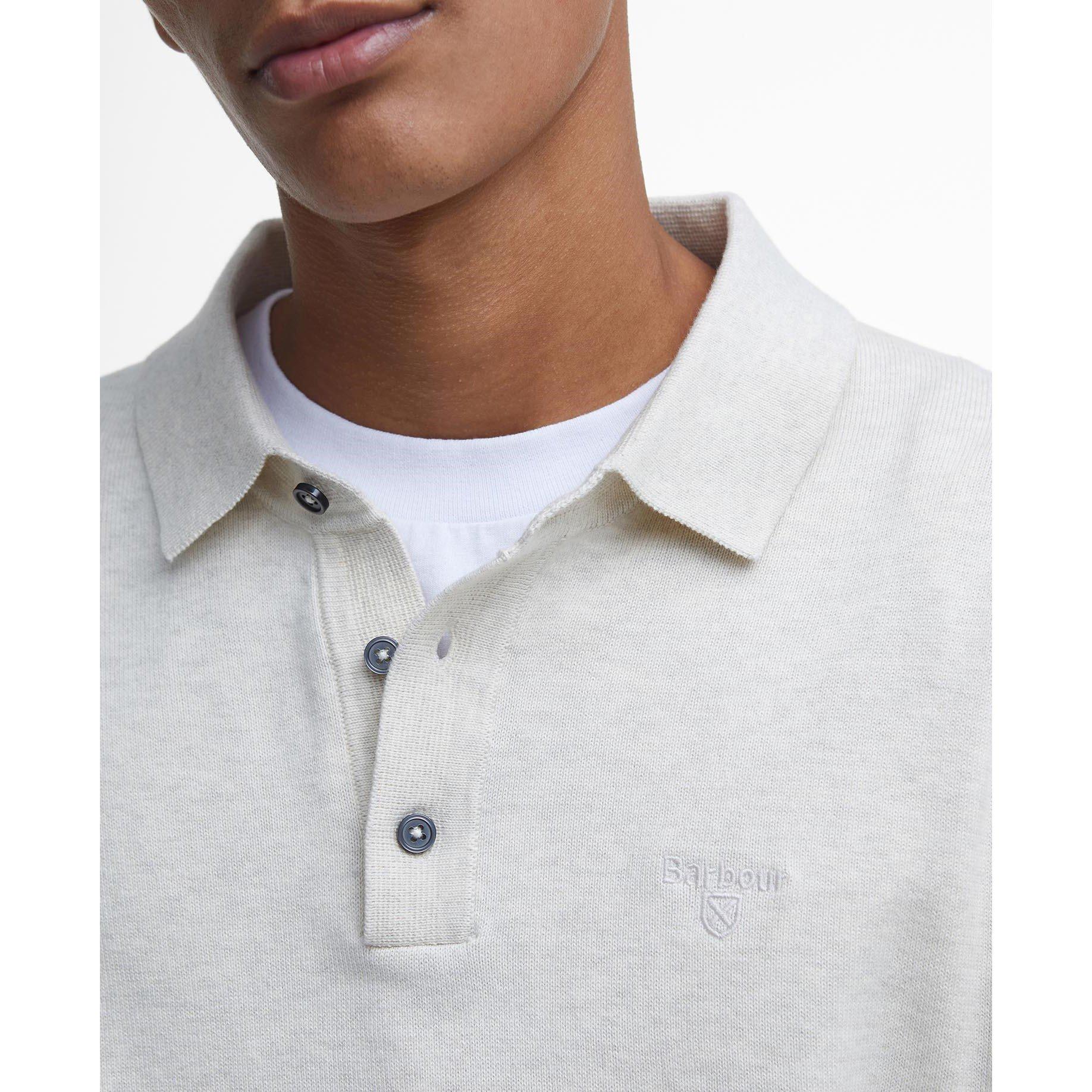 Mist GY18 - Barbour - Bassington Knitted Polo Shirt - 3