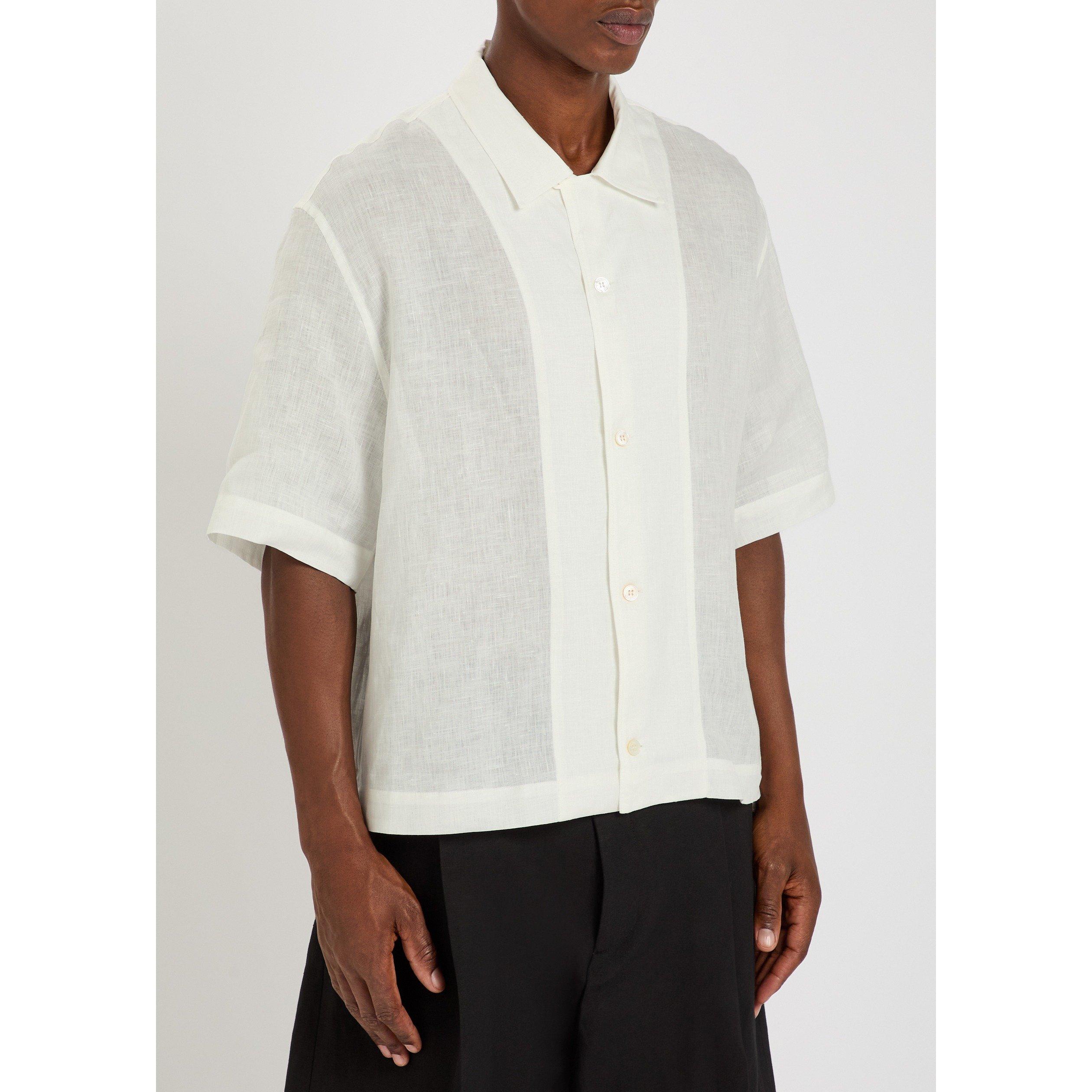 OFF WHITE - Studio Nicholson - Men's Linen Short-Sleeve Shirt - 2