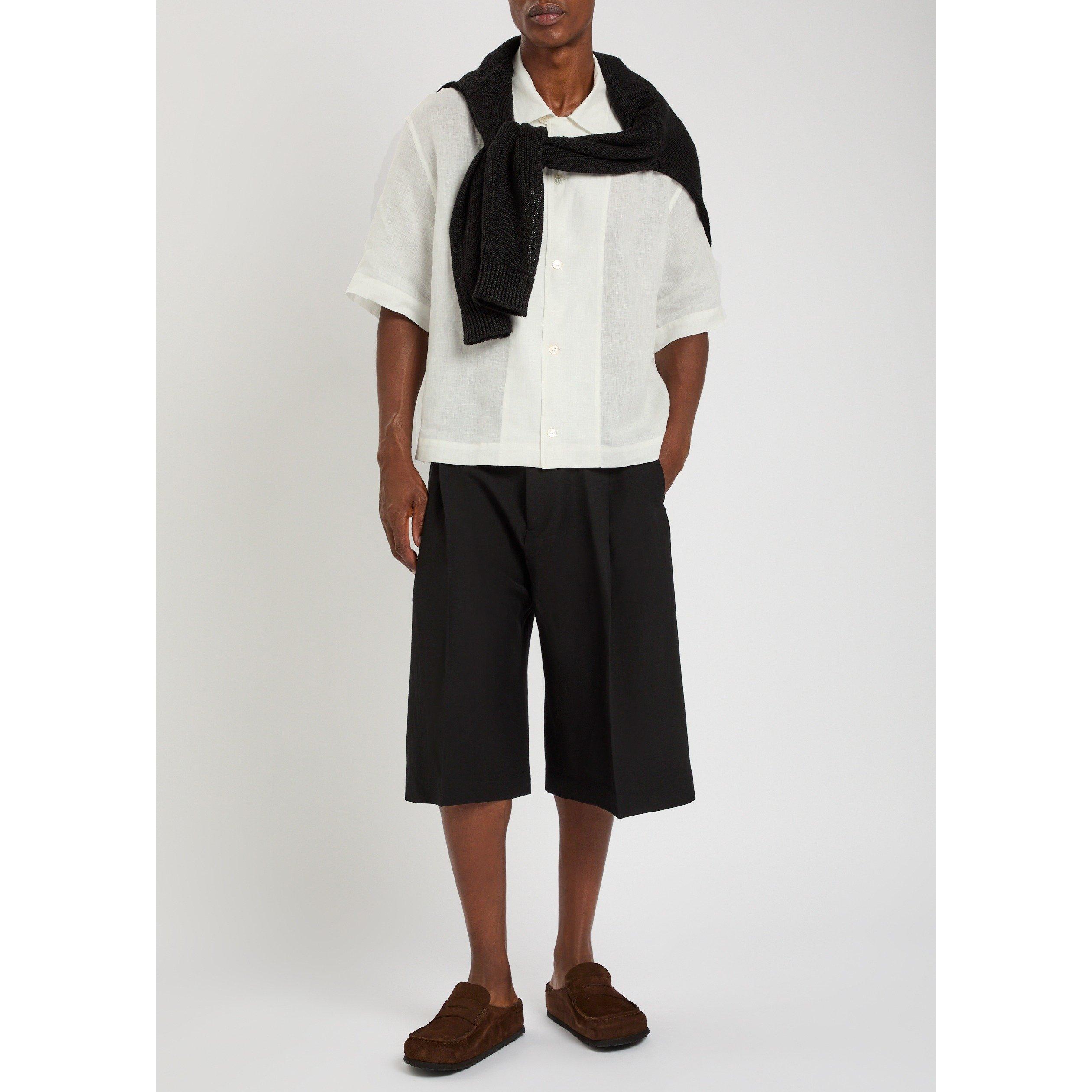 OFF WHITE - Studio Nicholson - Men's Linen Short-Sleeve Shirt - 5