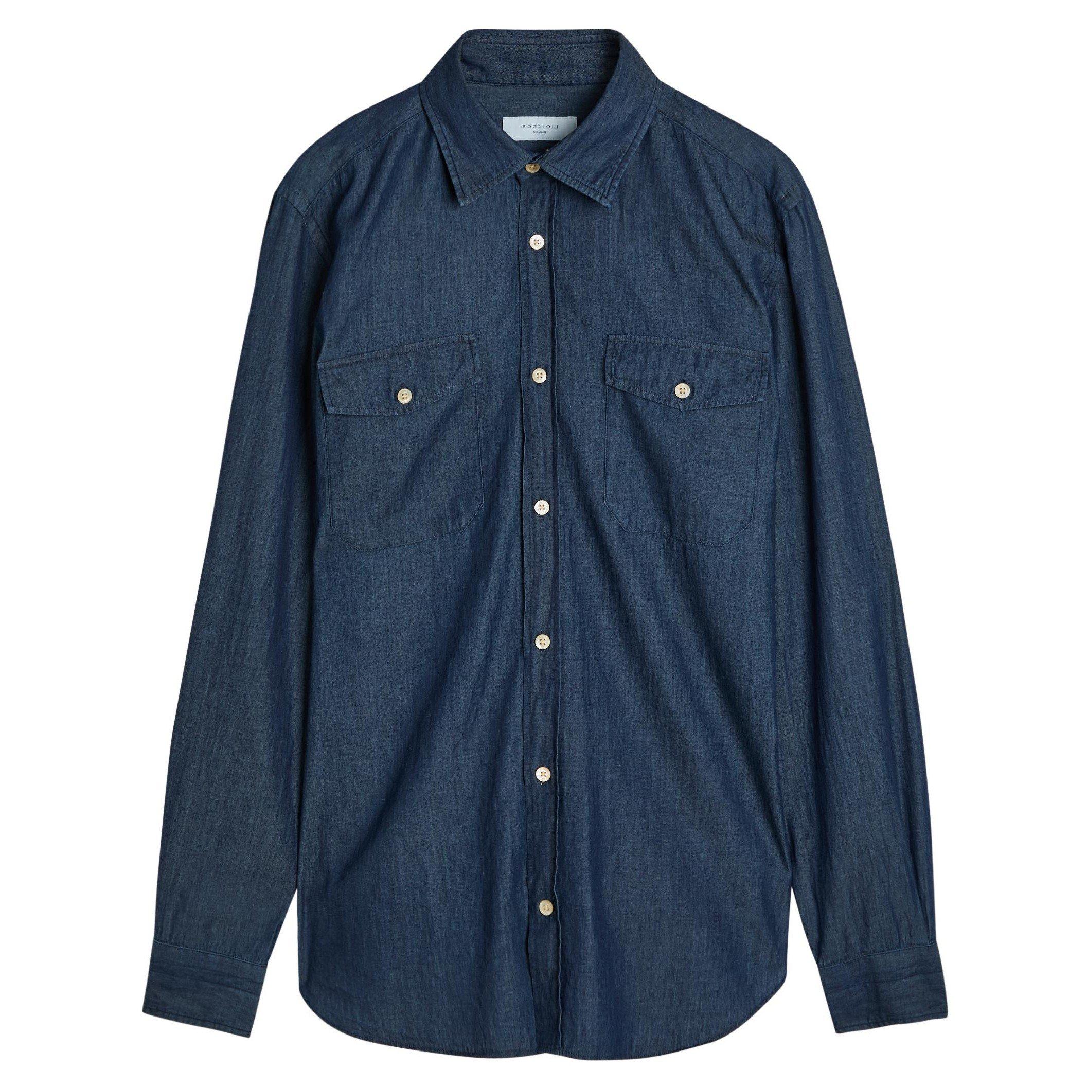 INDIGO - Boglioli - BOGLIOLI WSTRN SHIRT LS