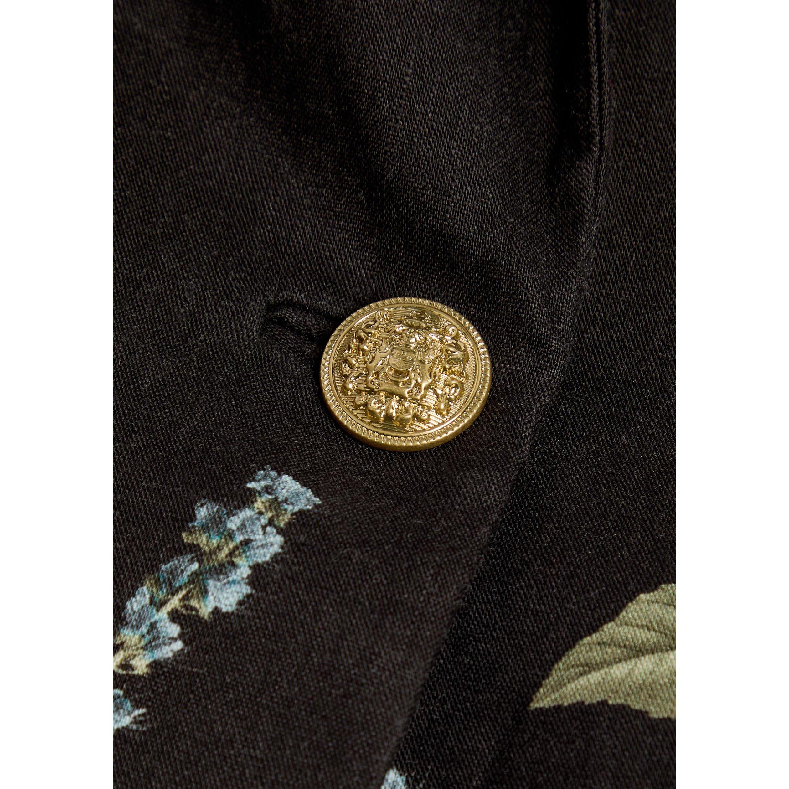 BLACK AND OTHER - Alice And Olivia - Women's Denny Boyfriend Floral Linen Blazer - 4