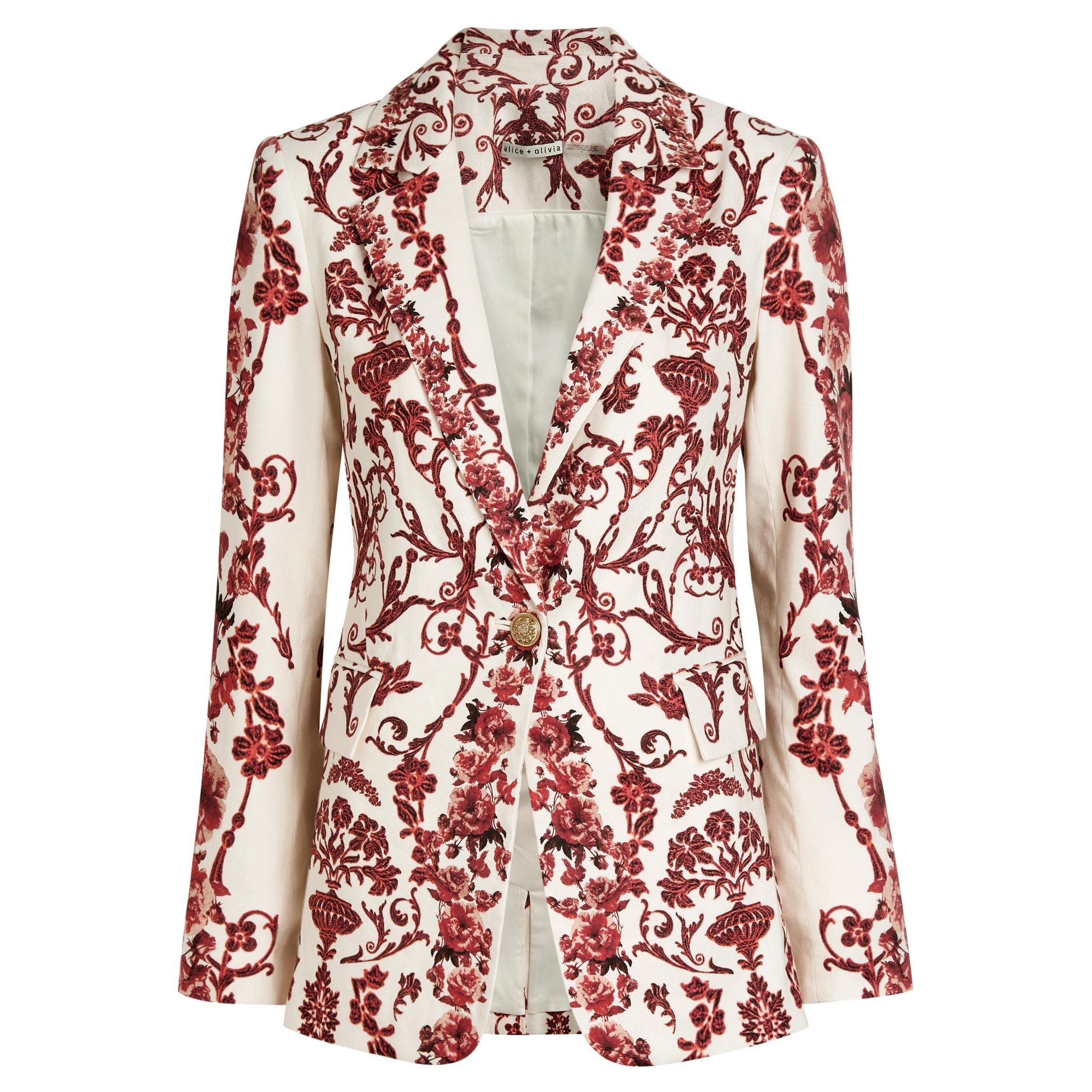 MULTICOLOURED - Alice And Olivia - BZ Macey Notch Collar Blazer