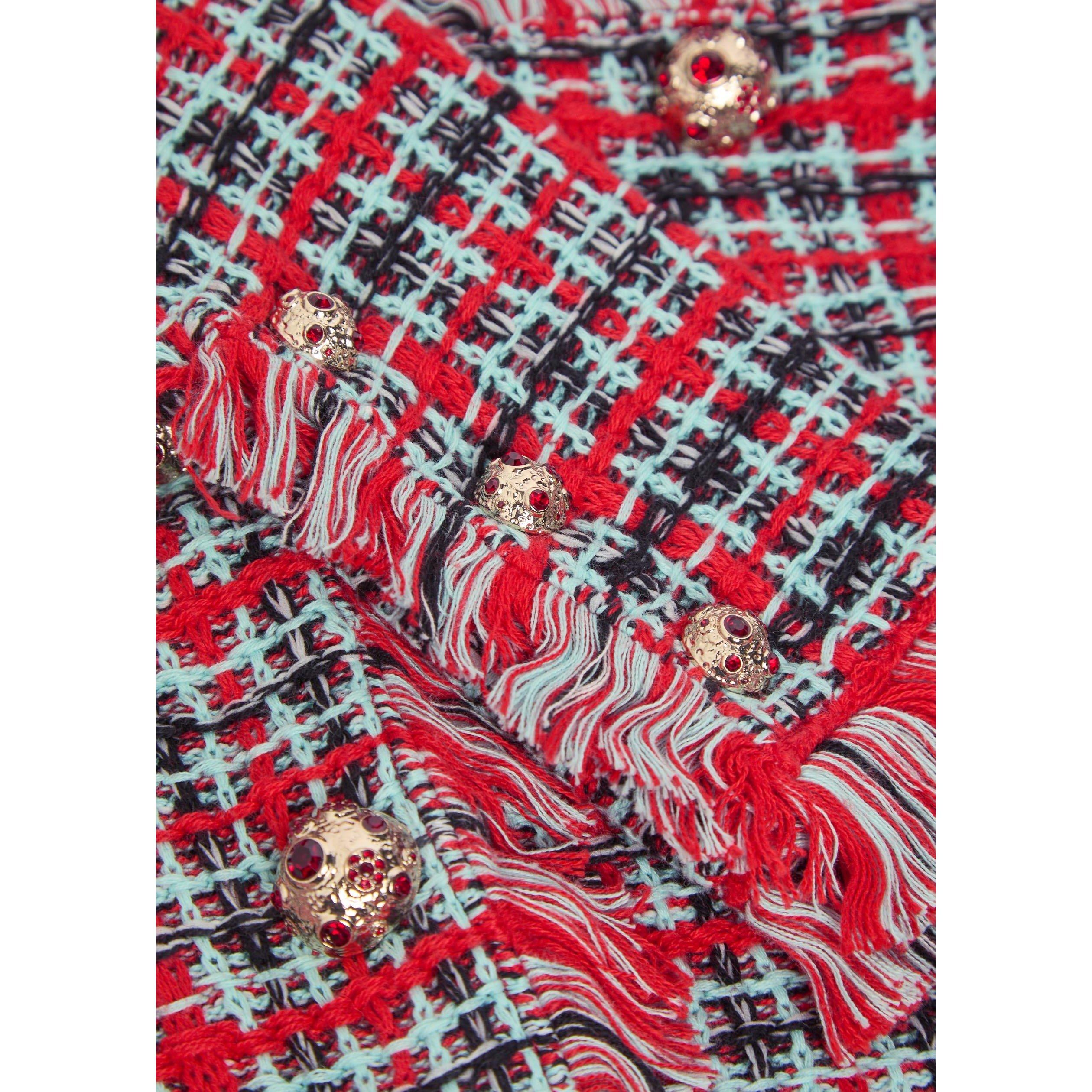 RED - Self Portrait - JKT RED CHECK KNIT JACKET - 4