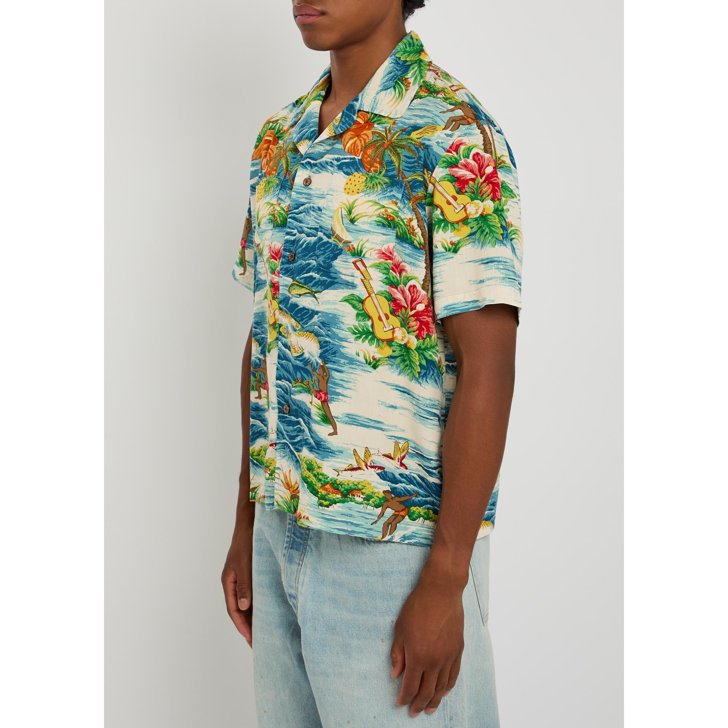 Cherry LA | Men's Hawaiian Short-Sleeve Rayon Oversized-Fit Shirt