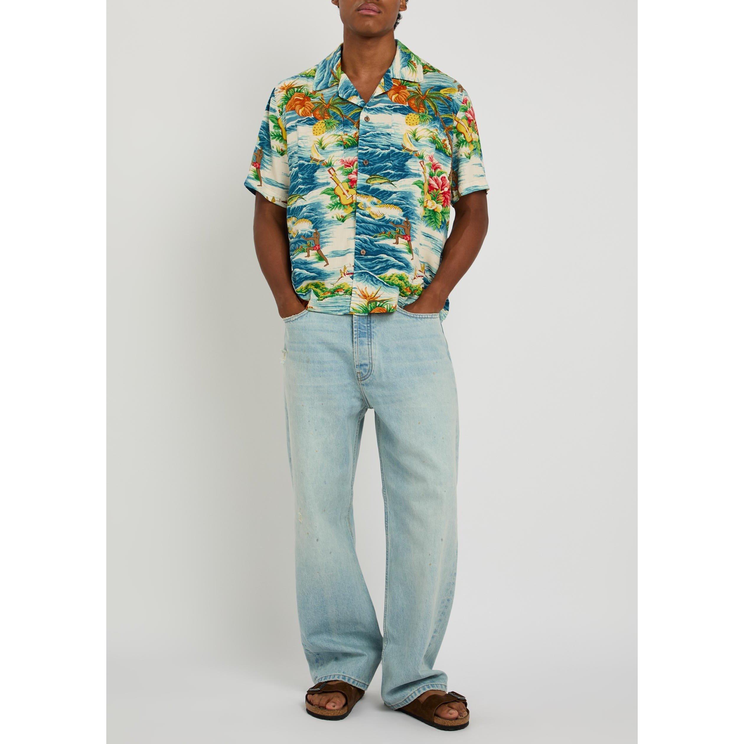 Cherry LA | Men's Hawaiian Short-Sleeve Rayon Oversized-Fit Shirt