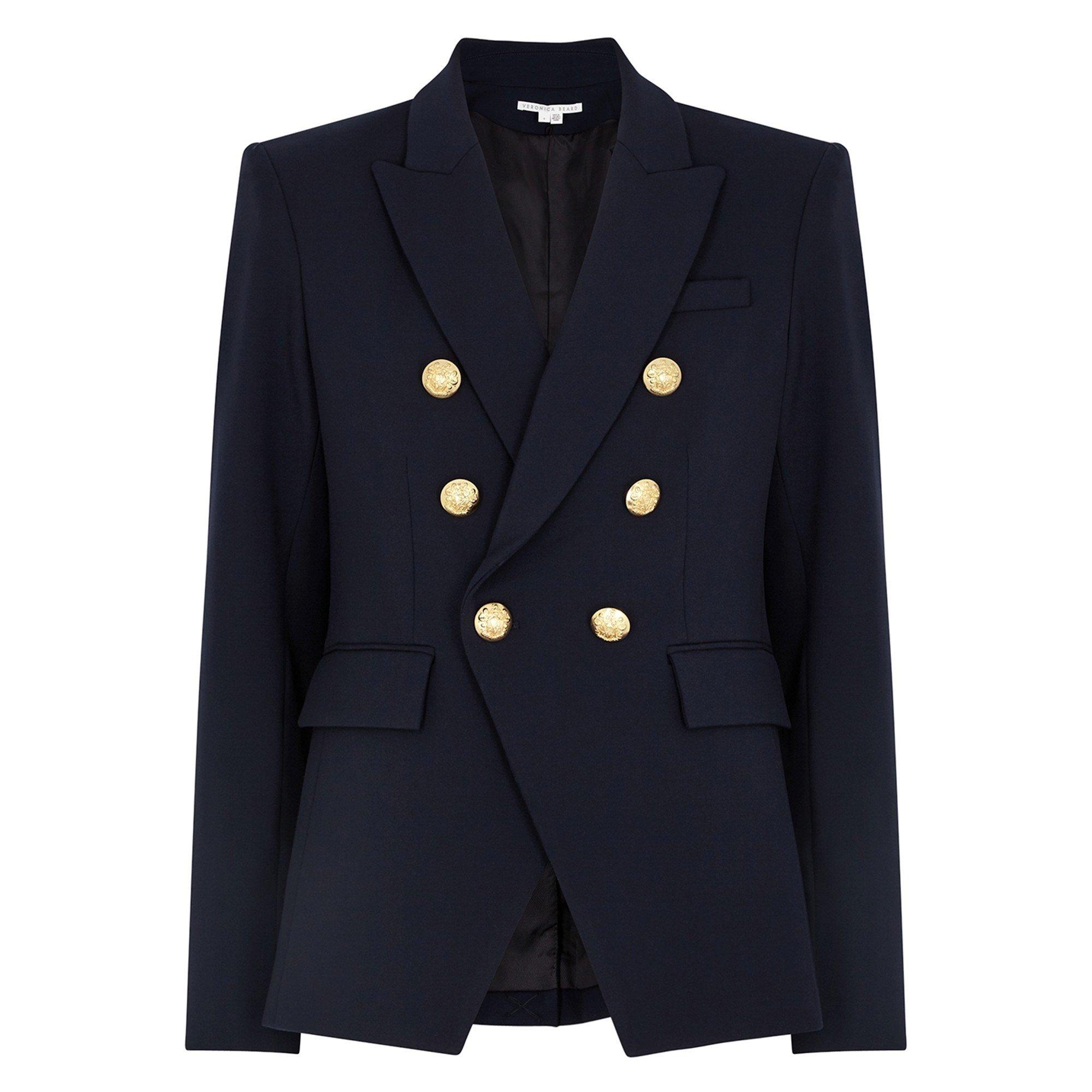 NAVY - Veronica Beard - Women's Miller Double-Breasted Dickey Blazer - 1