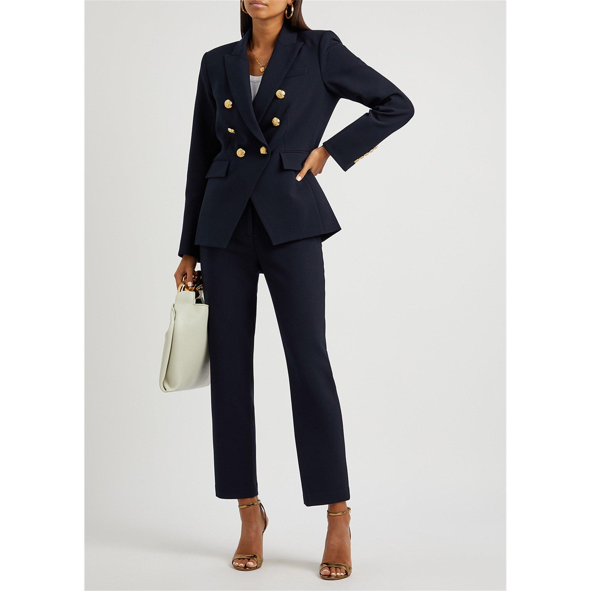 NAVY - Veronica Beard - Women's Miller Double-Breasted Dickey Blazer - 5