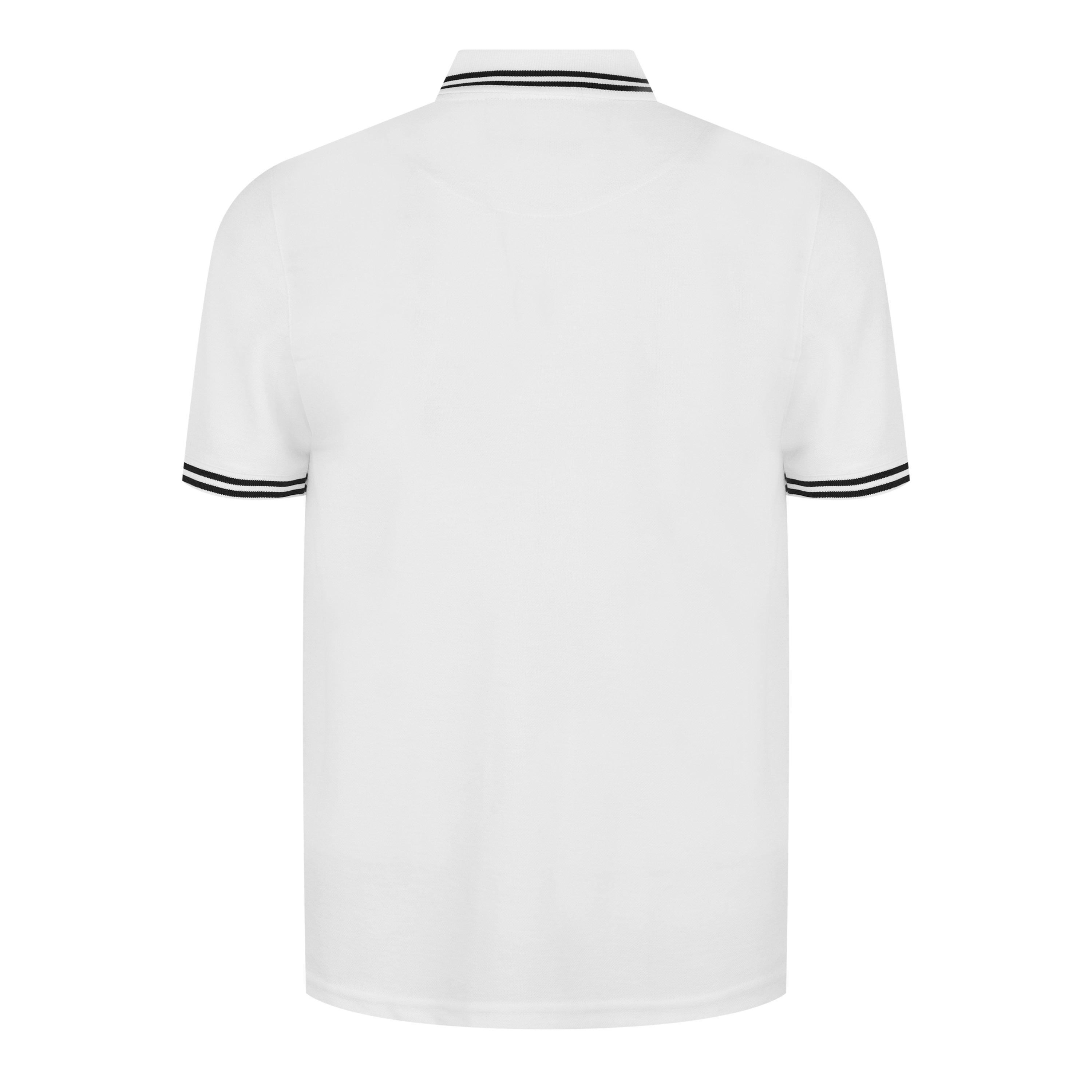 White - Ted Baker - Men's Striped Trim Short-Sleeve Polo Shirt - 2