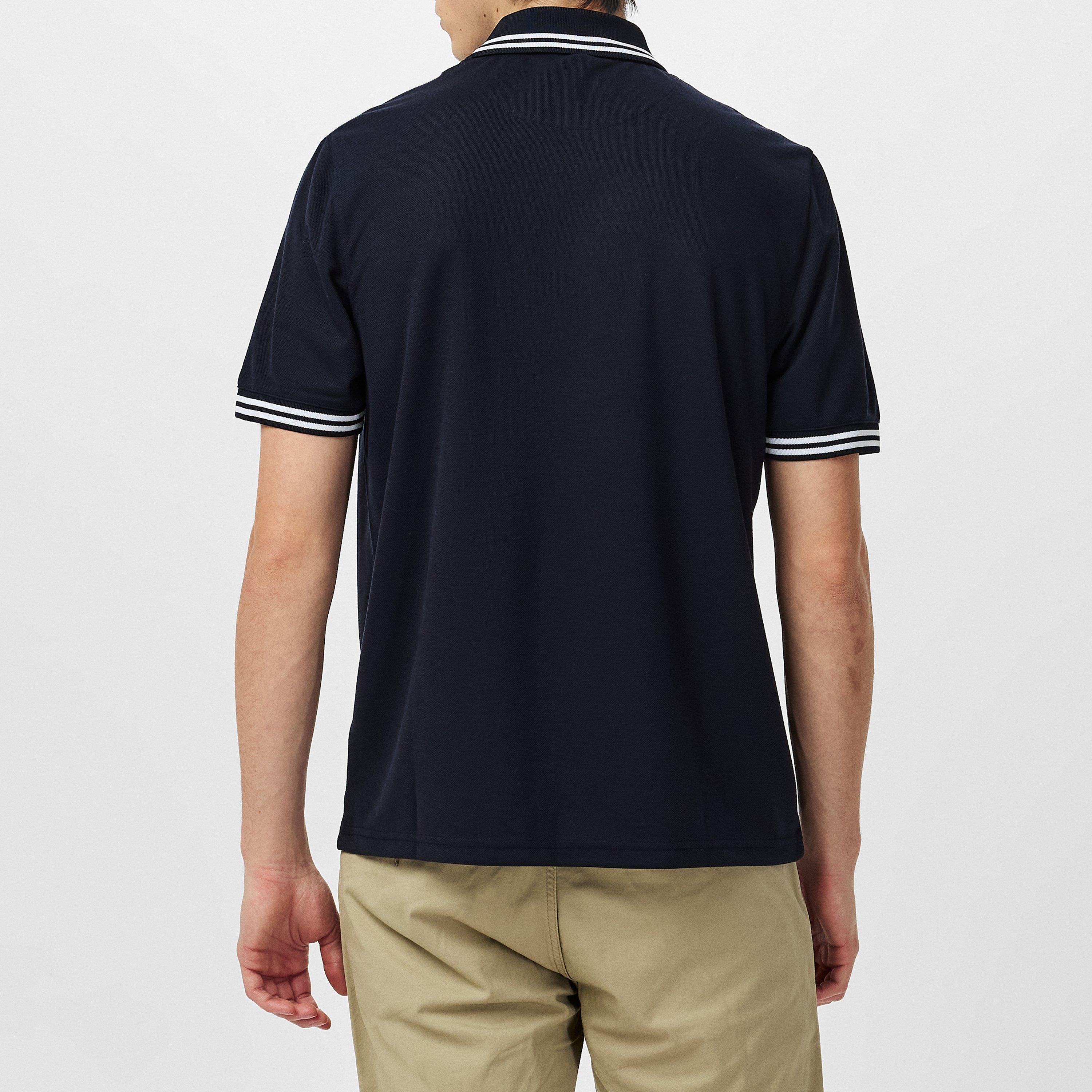 Blu navy - Ted Baker - Men's Striped Trim Short-Sleeve Polo Shirt - 4