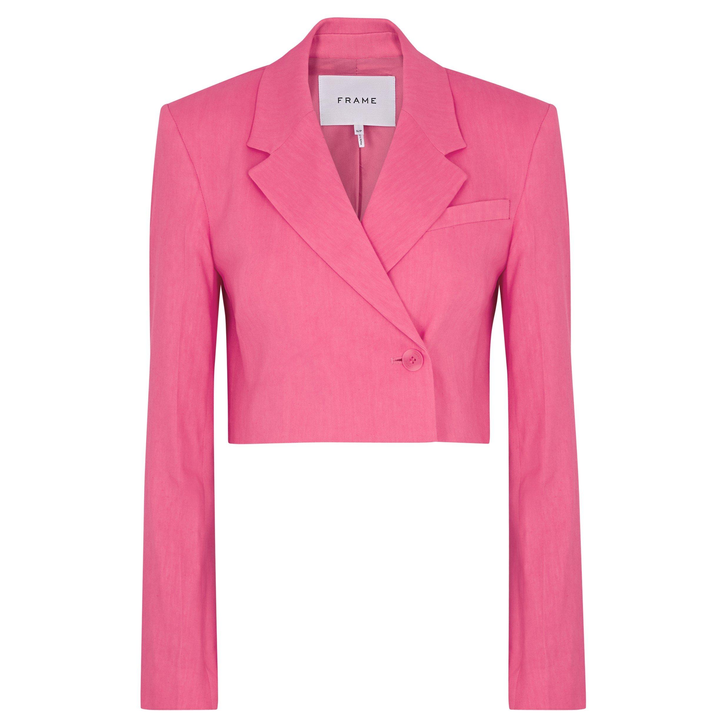 PINK - Frame Denim - CROPPED STRONG SHOULDER BLAZER - 1