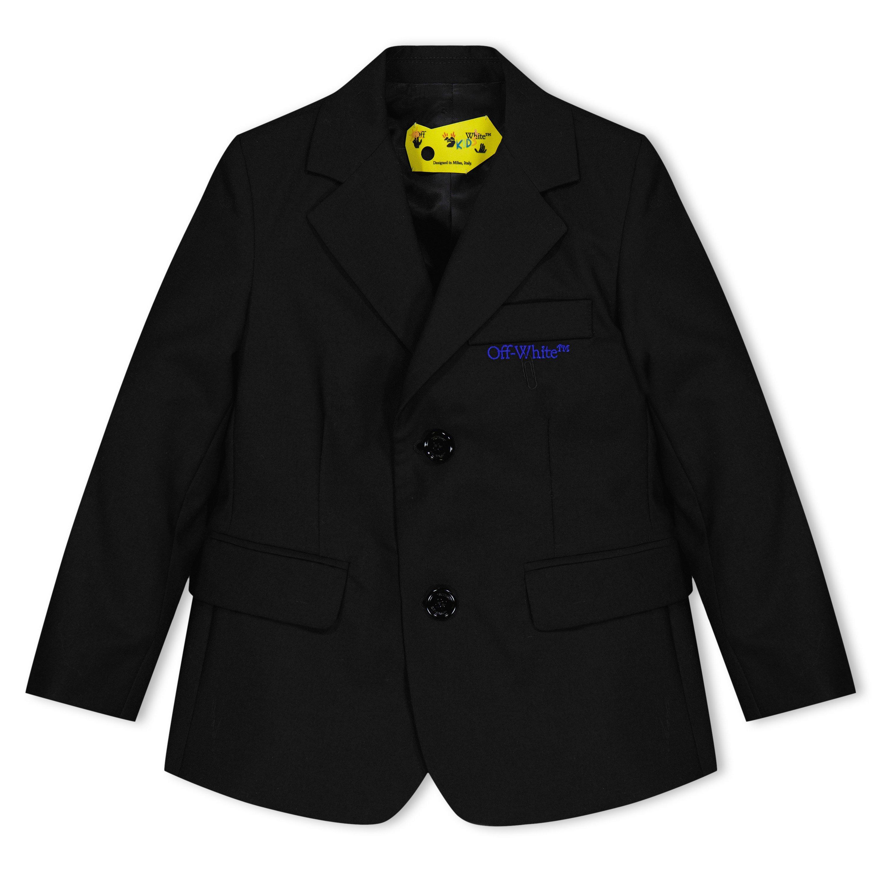 Black 11045 - Off White - Unisex Classic Jacket with Iconic Logo Embroidery - 1