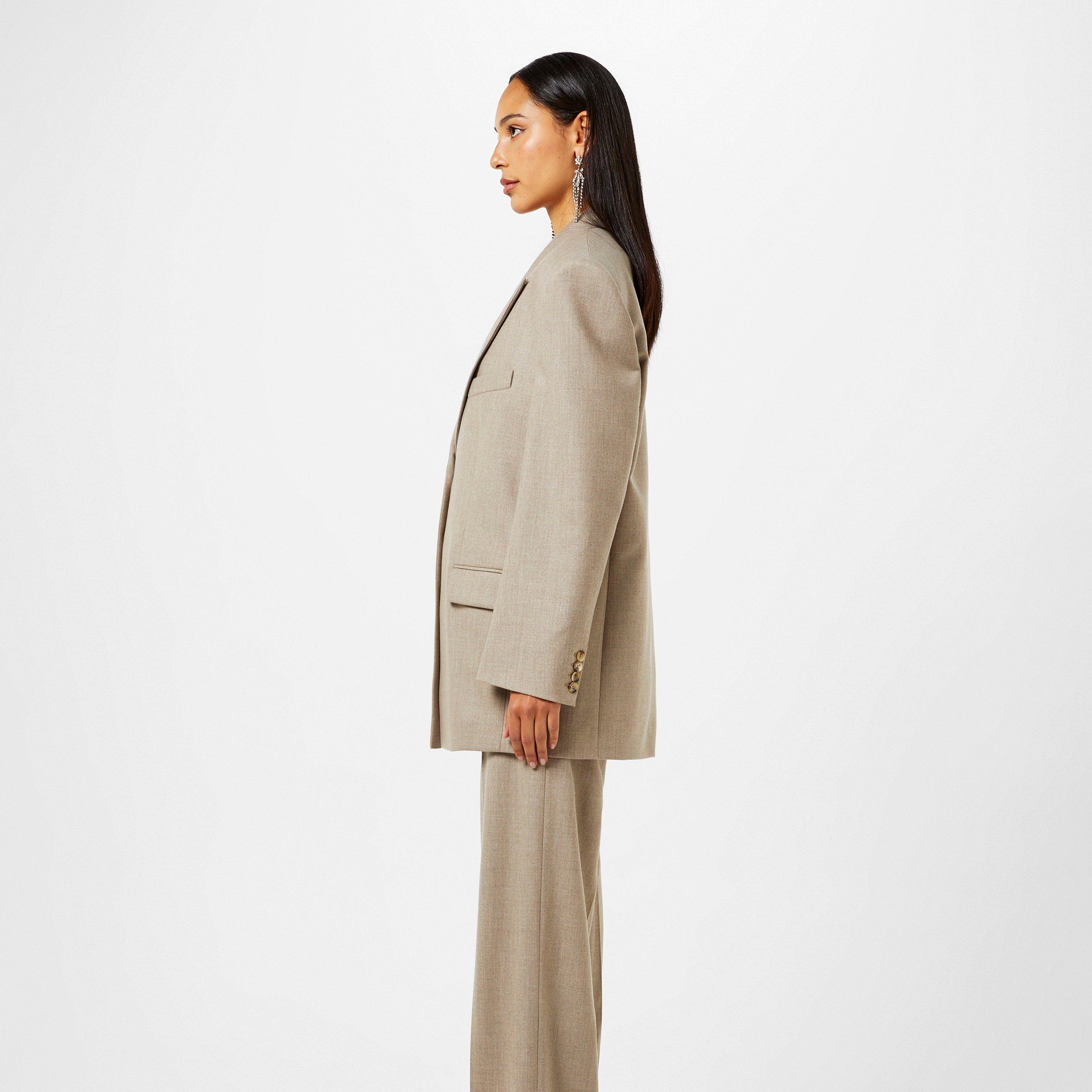 Taupe - Magda Butrym - Women's Classic Cashmere Long Sleeve Oversized Blazer - 2