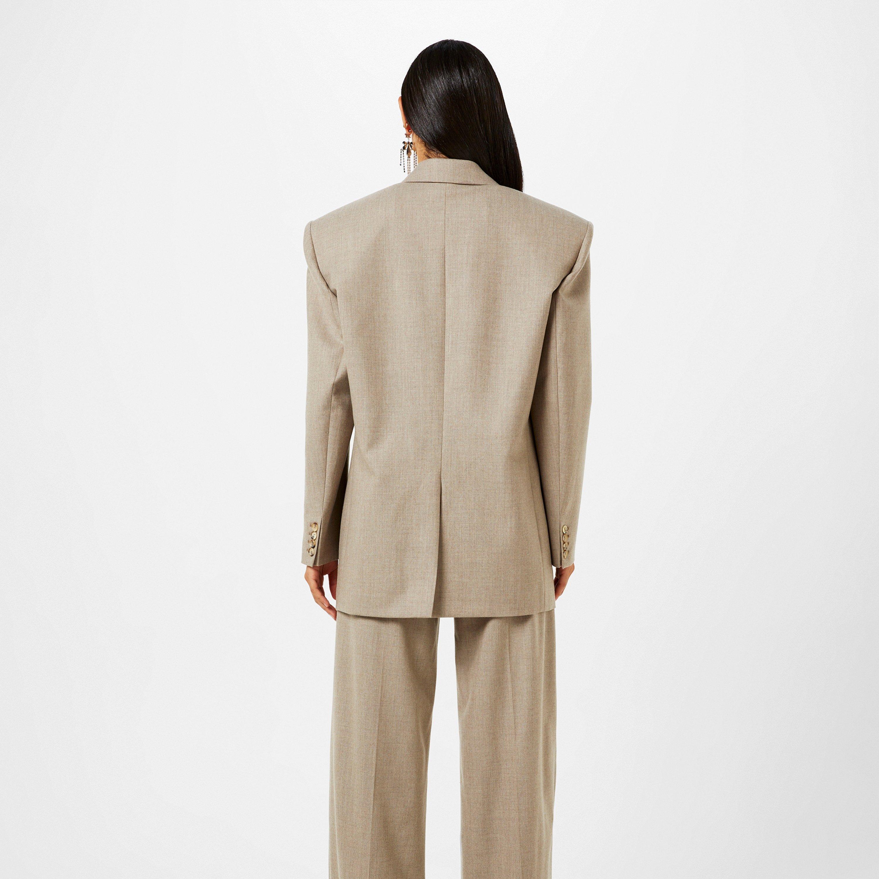 Taupe - Magda Butrym - Women's Classic Cashmere Long Sleeve Oversized Blazer - 3