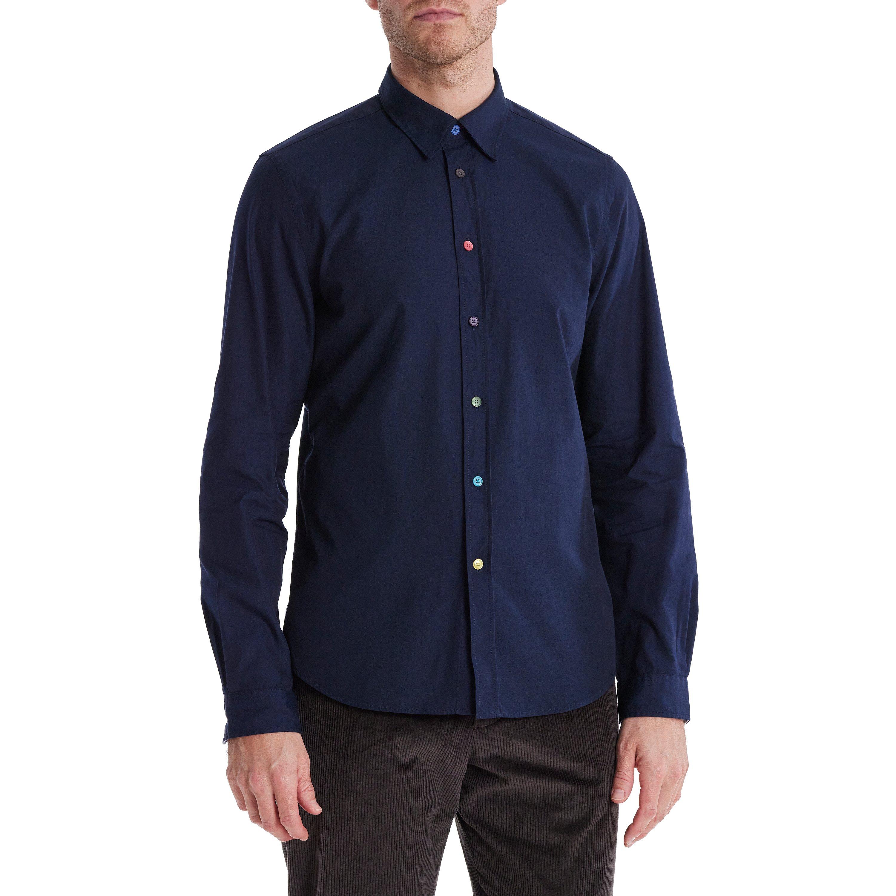 Navy 48 - PS Paul Smith - Multi Poplin Shirt - 3